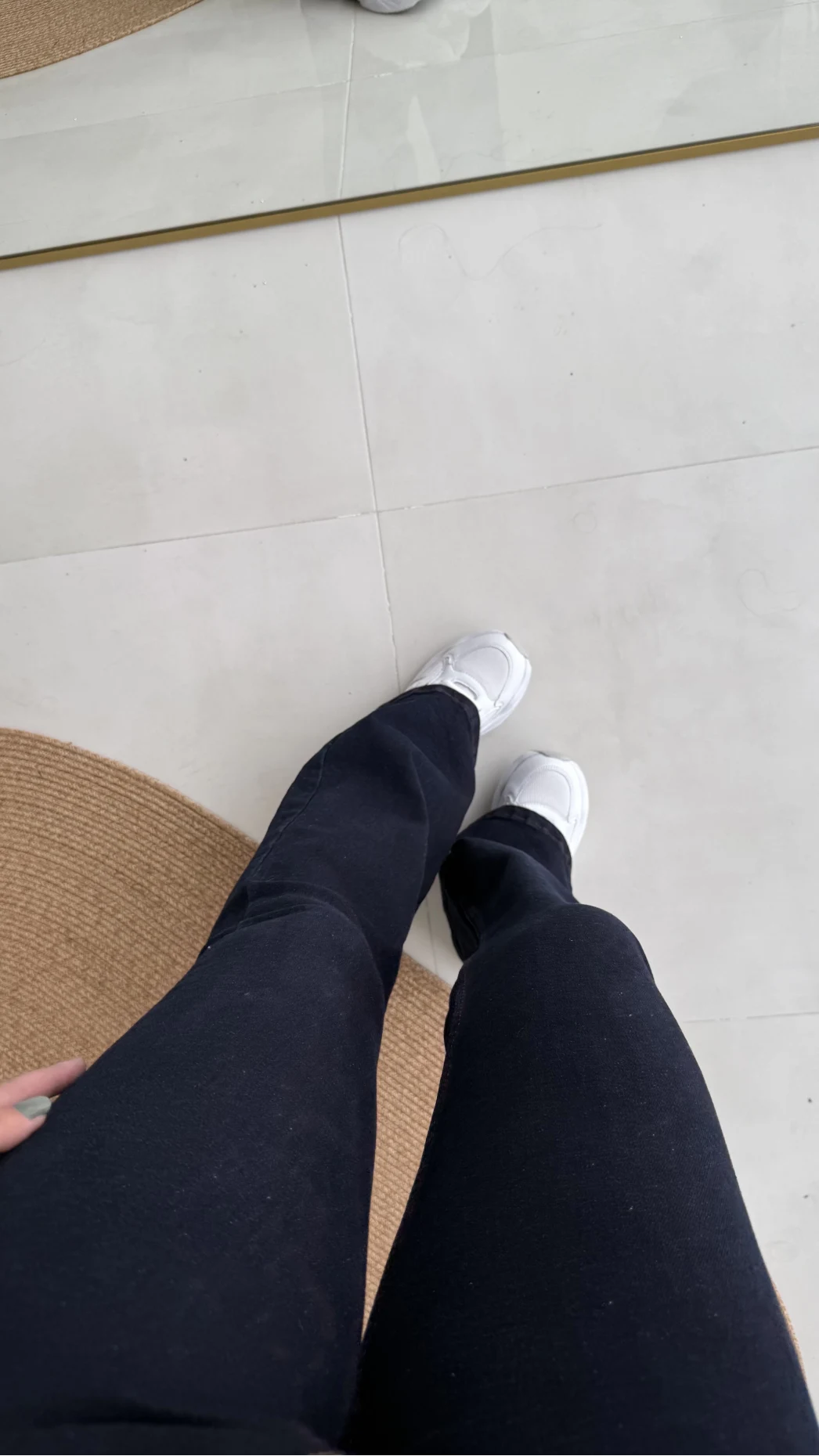 Düğmeli Likralı İspanyol Jean Pantolon - Lacivert