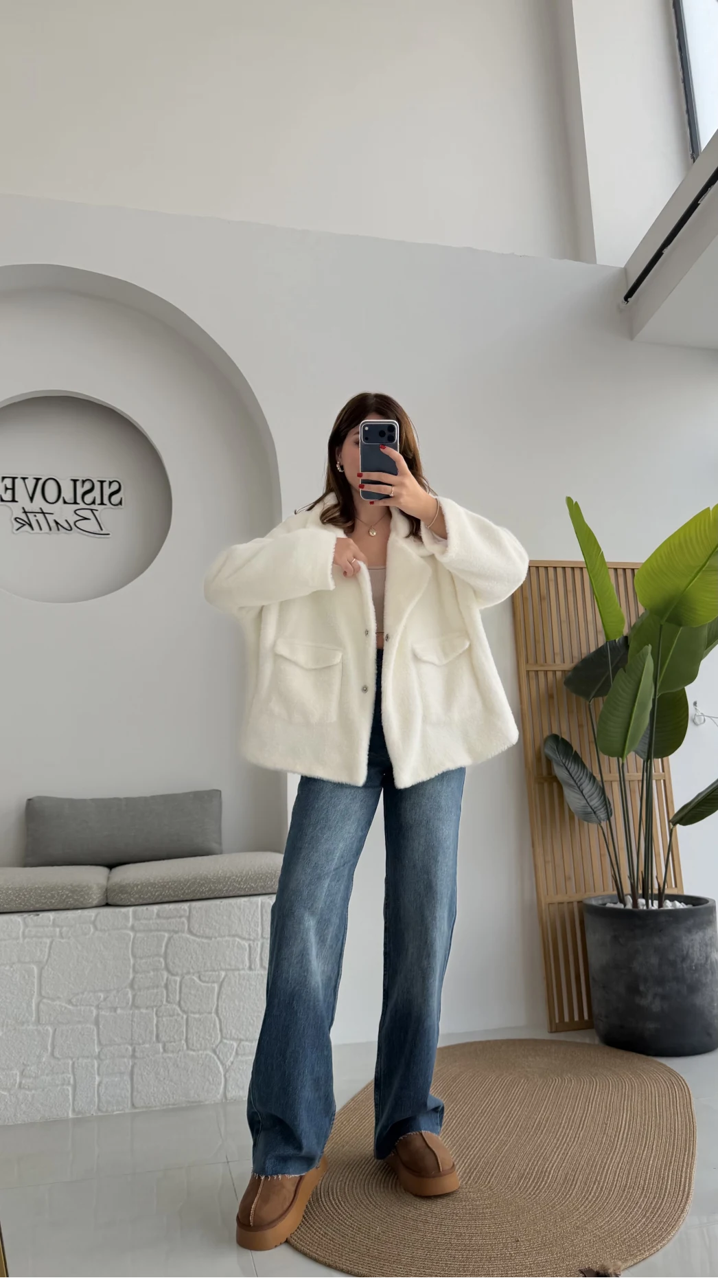 Dyla Yumoş Ceket - Beyaz - Kod: 7008