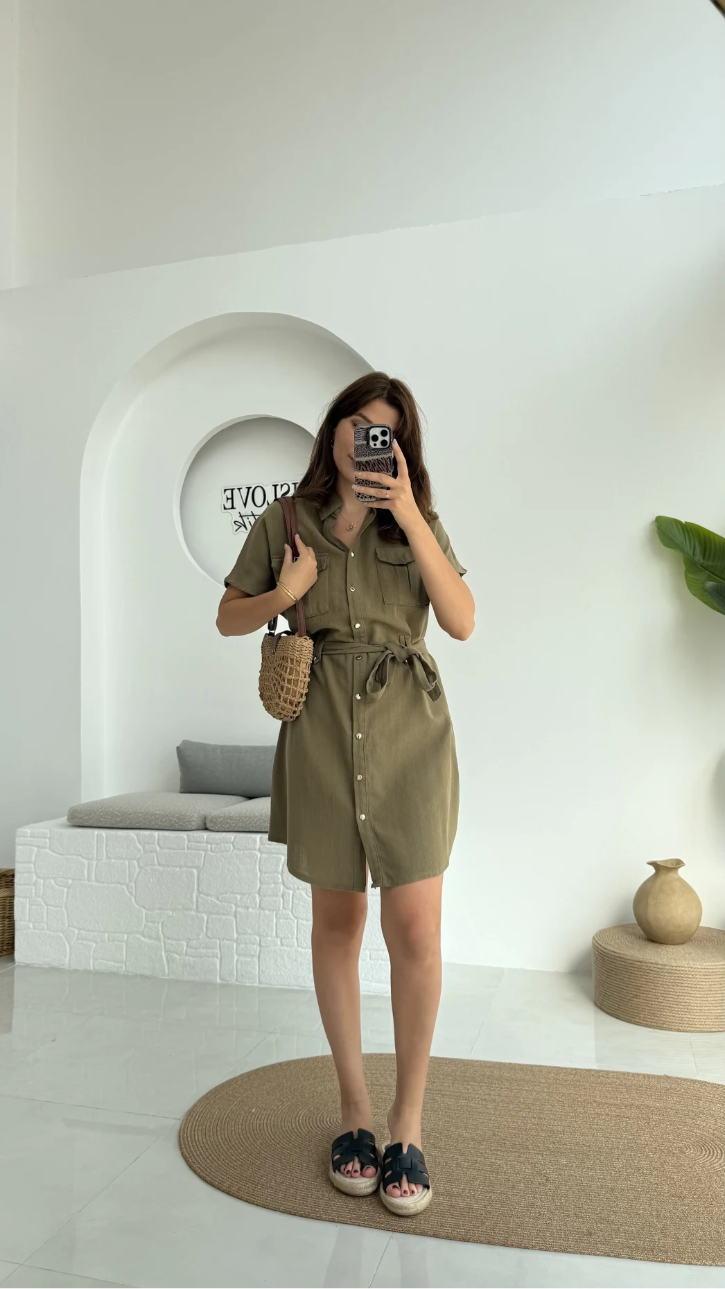 ELBİSE Flam Elbise - Haki