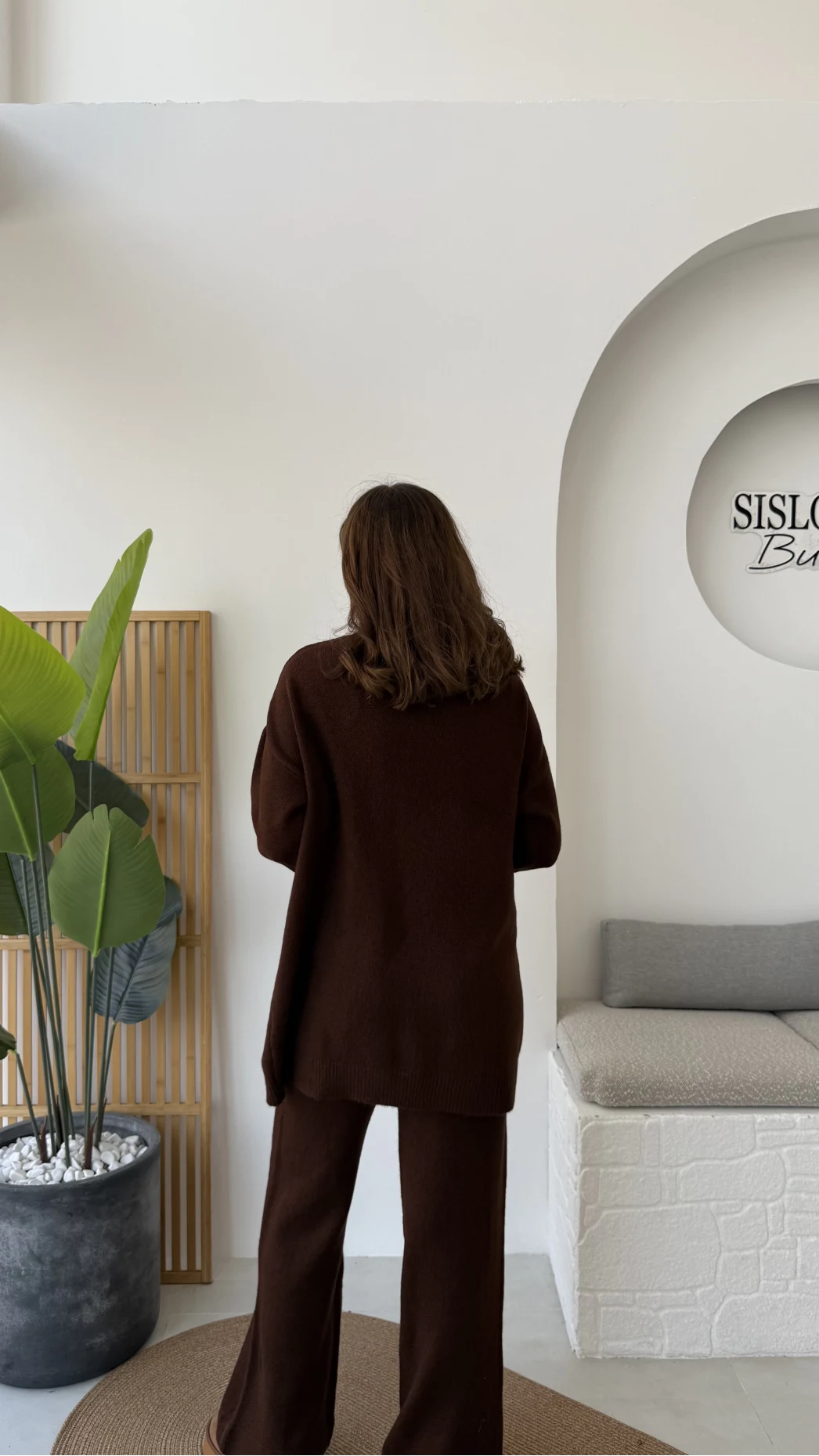 Eliora Çift Bağcıklı Triko Takım - Kahverengi