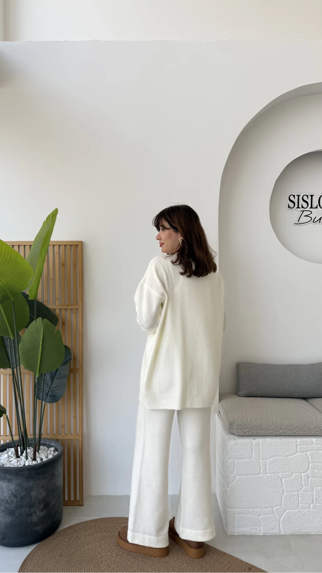 Eliora Çift Bağcıklı Triko Takım - Kırık Beyaz