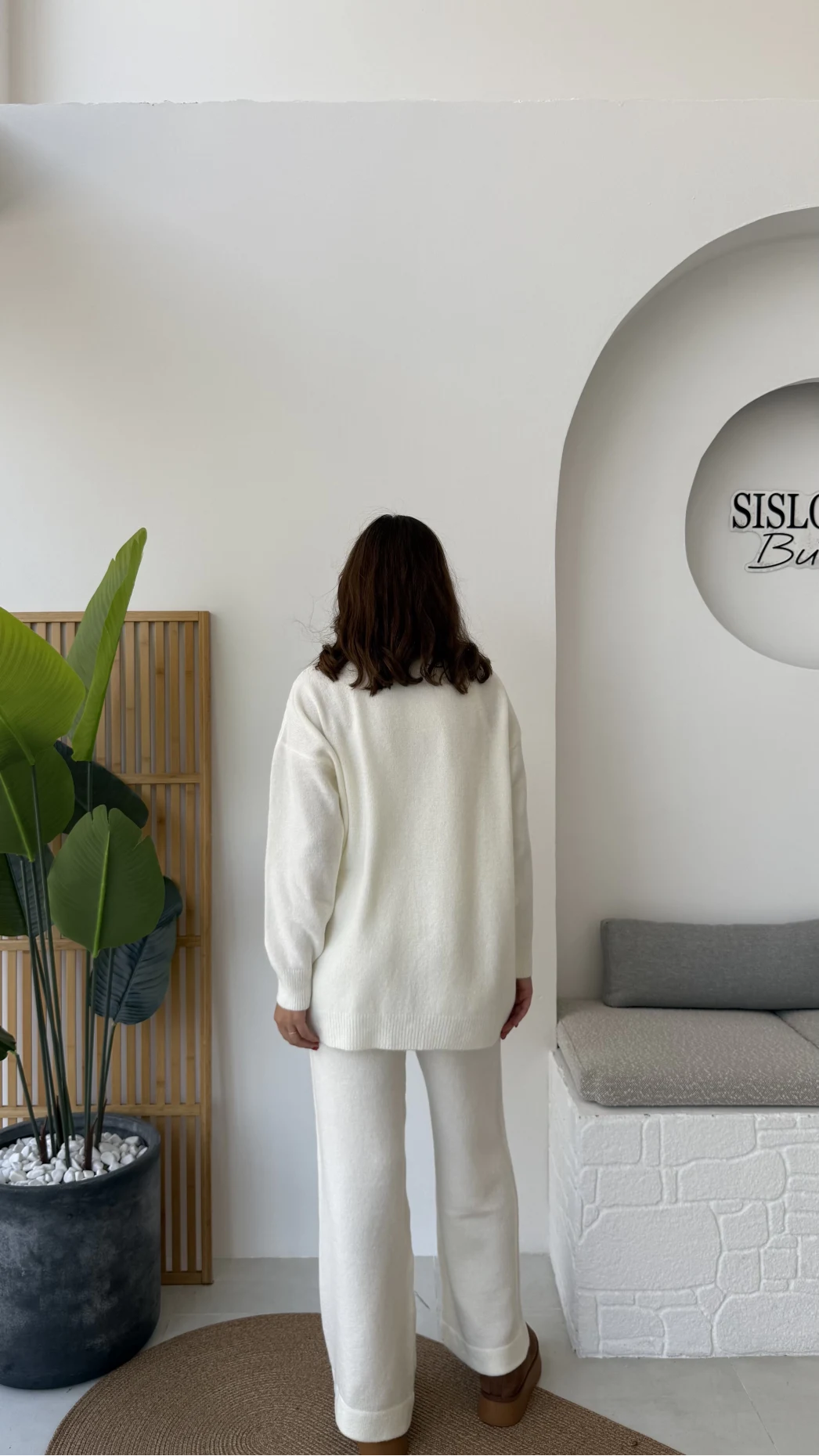 Eliora Çift Bağcıklı Triko Takım - Kırık Beyaz