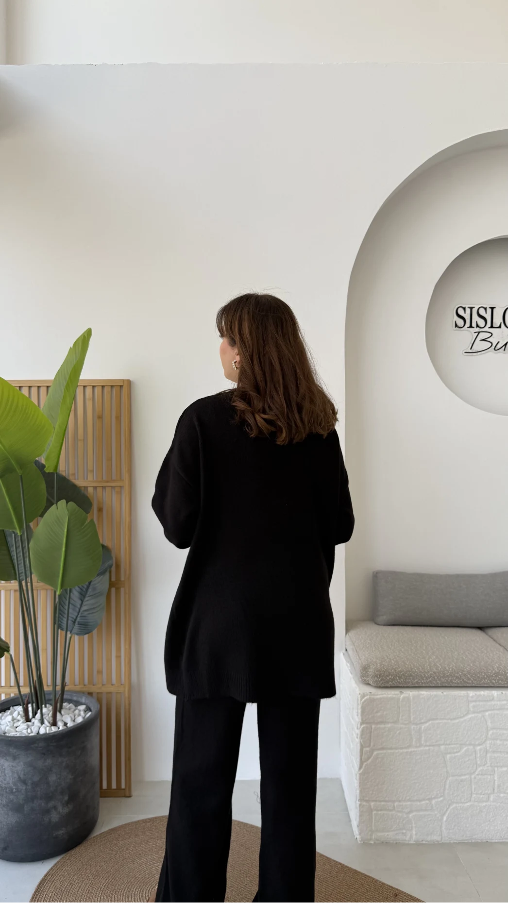 Eliora Çift Bağcıklı Triko Takım - Siyah