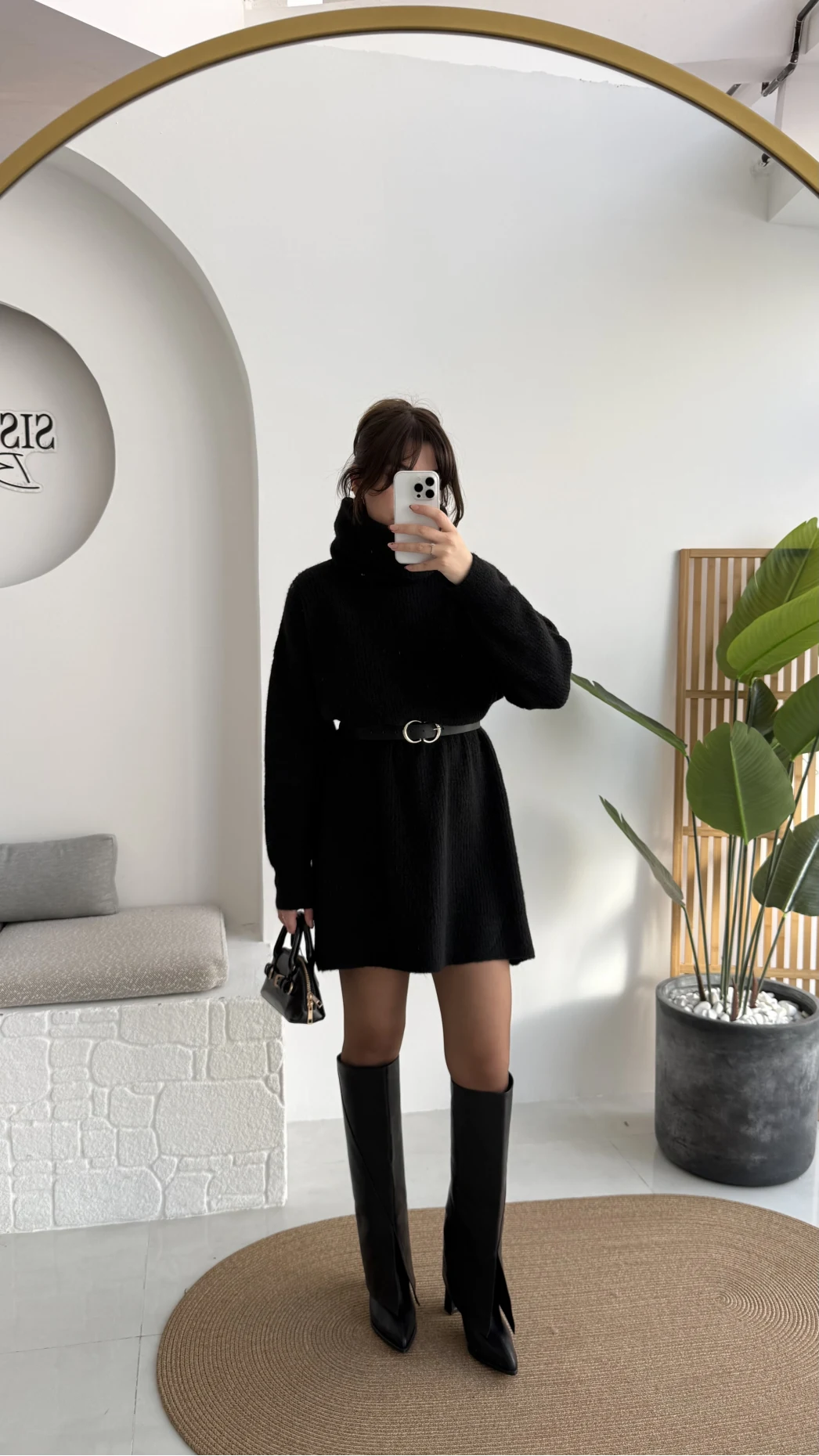 Ellarosa Boğazlı Elbise - Siyah - Kod: 5111