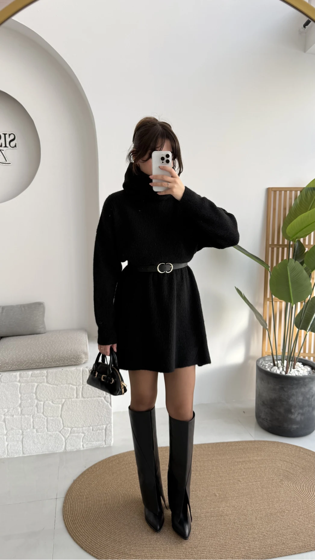 Ellarosa Boğazlı Elbise - Siyah - Kod: 5111