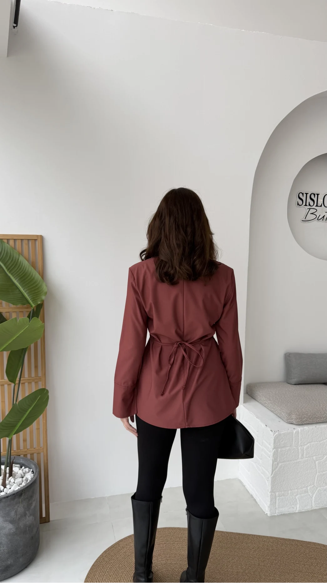 Ellıs Vatkalı Bağlamalı Tunik Gömlek - Kiremit - Kod: 26200