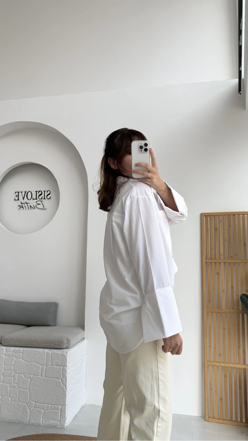 Esmeralda Büyük Cepli Gömlek - Beyaz - Kod: 2143