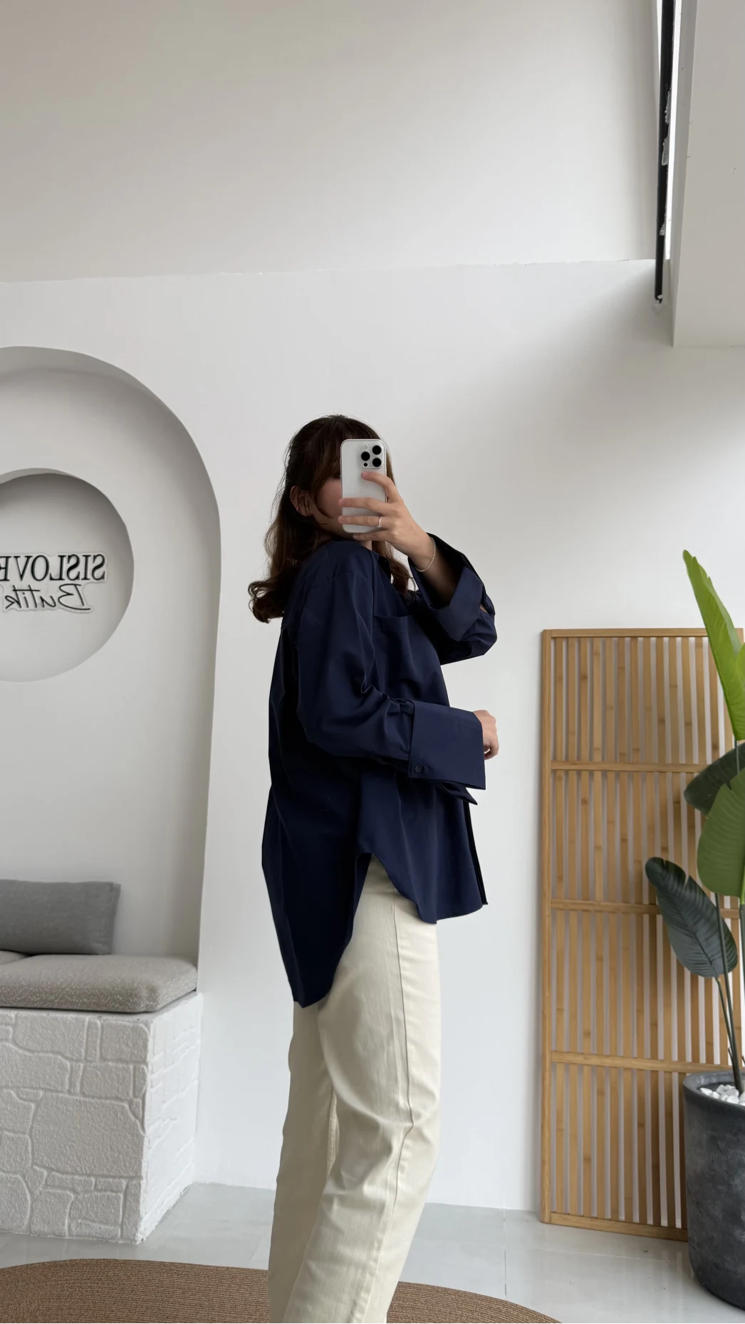 Esmeralda Büyük Cepli Gömlek - Lacivert - Kod: 2143