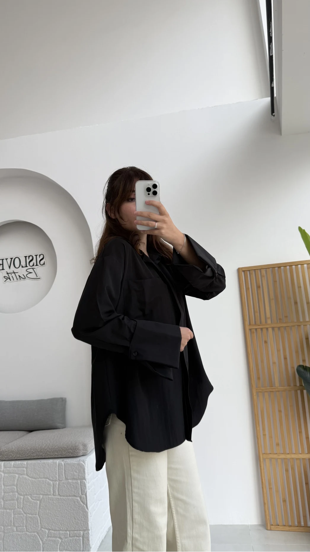 Esmeralda Büyük Cepli Gömlek - Siyah - Kod: 2143