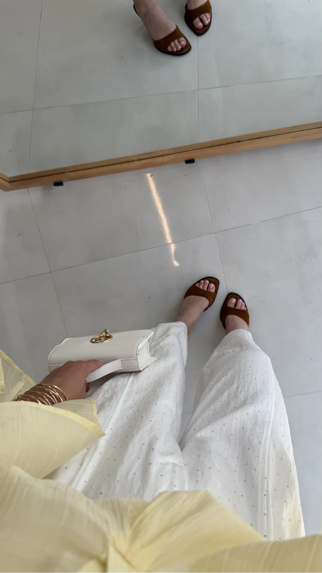 Etoile Dökümlü Taşlı Pantolon - Ekru - Kod: 51434