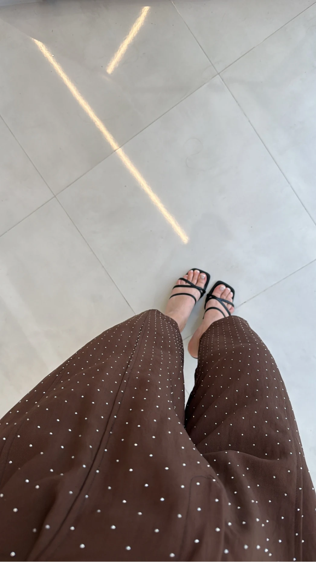 Etoile Dökümlü Taşlı Pantolon - Kahve - Kod: 51434