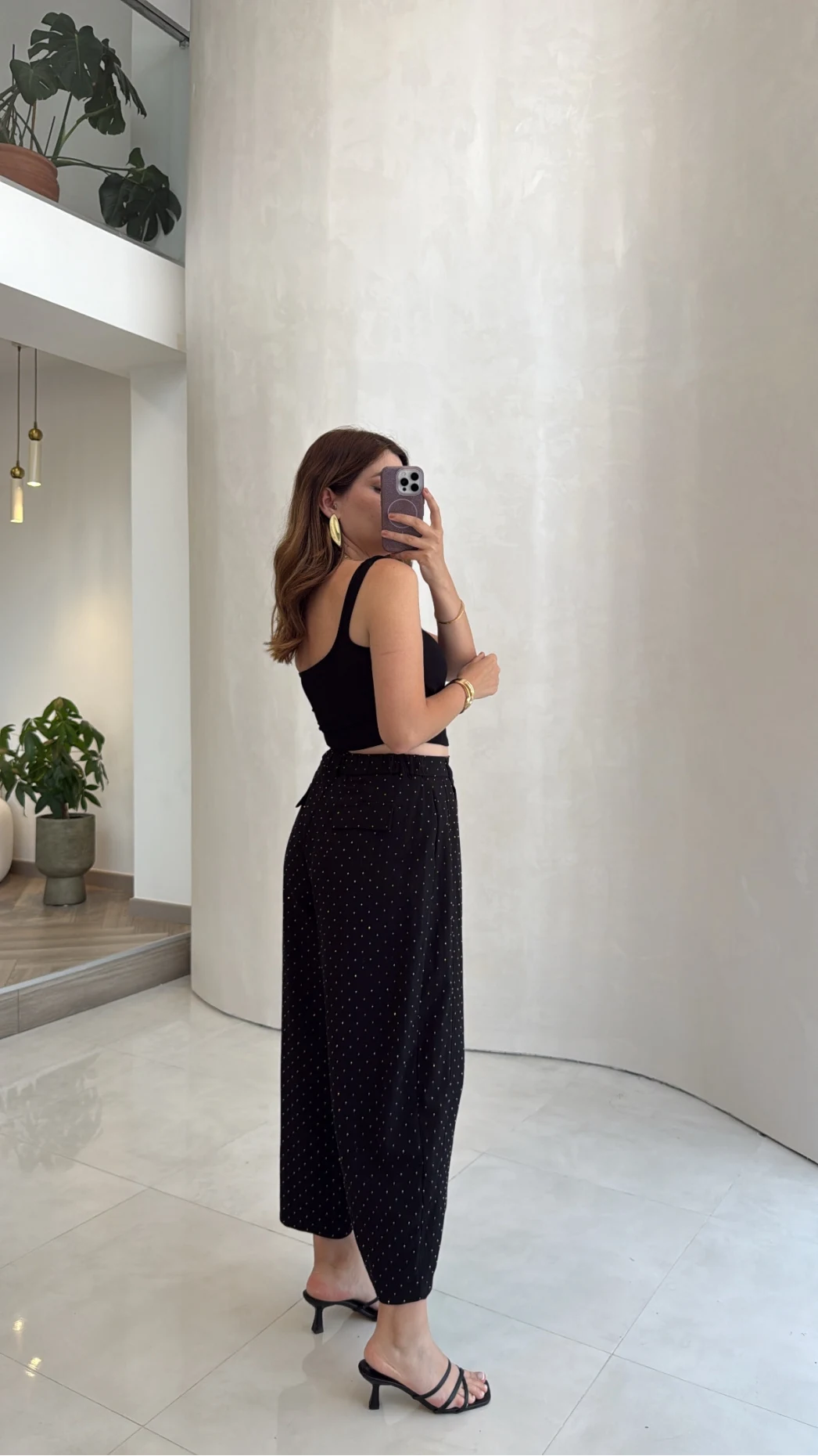 Etoile Dökümlü Taşlı Pantolon - Siyah - Kod: 51434