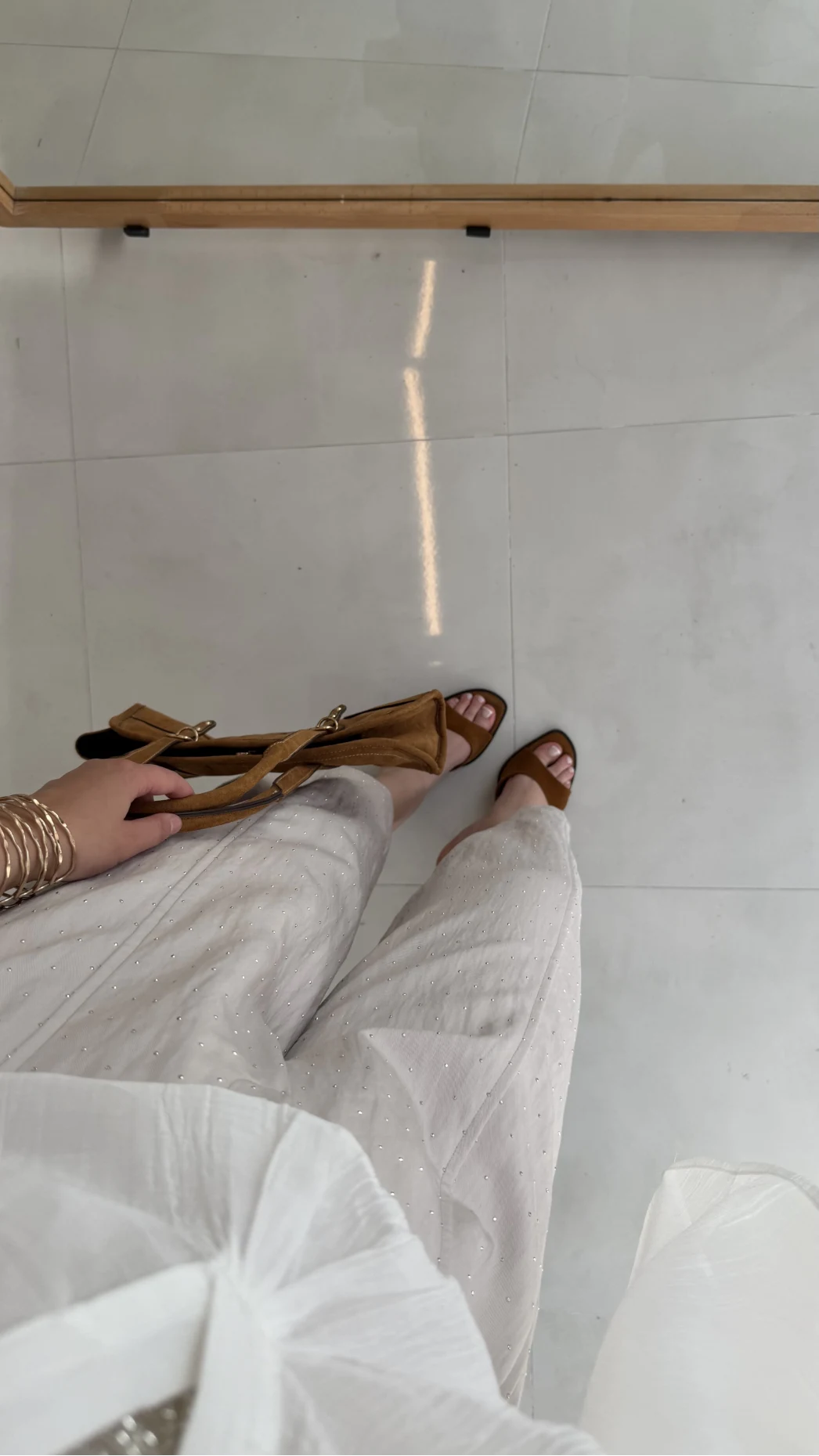 Etoile Dökümlü Taşlı Pantolon - Taş - Kod: 51434