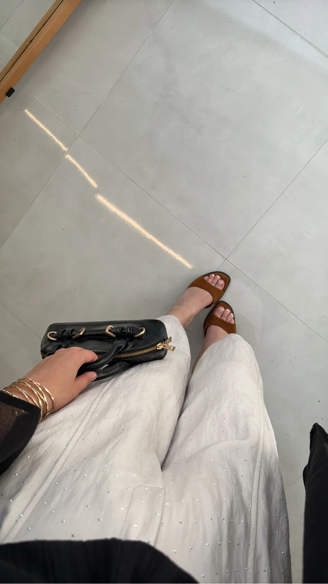 Etoile Dökümlü Taşlı Pantolon - Taş - Kod: 51434