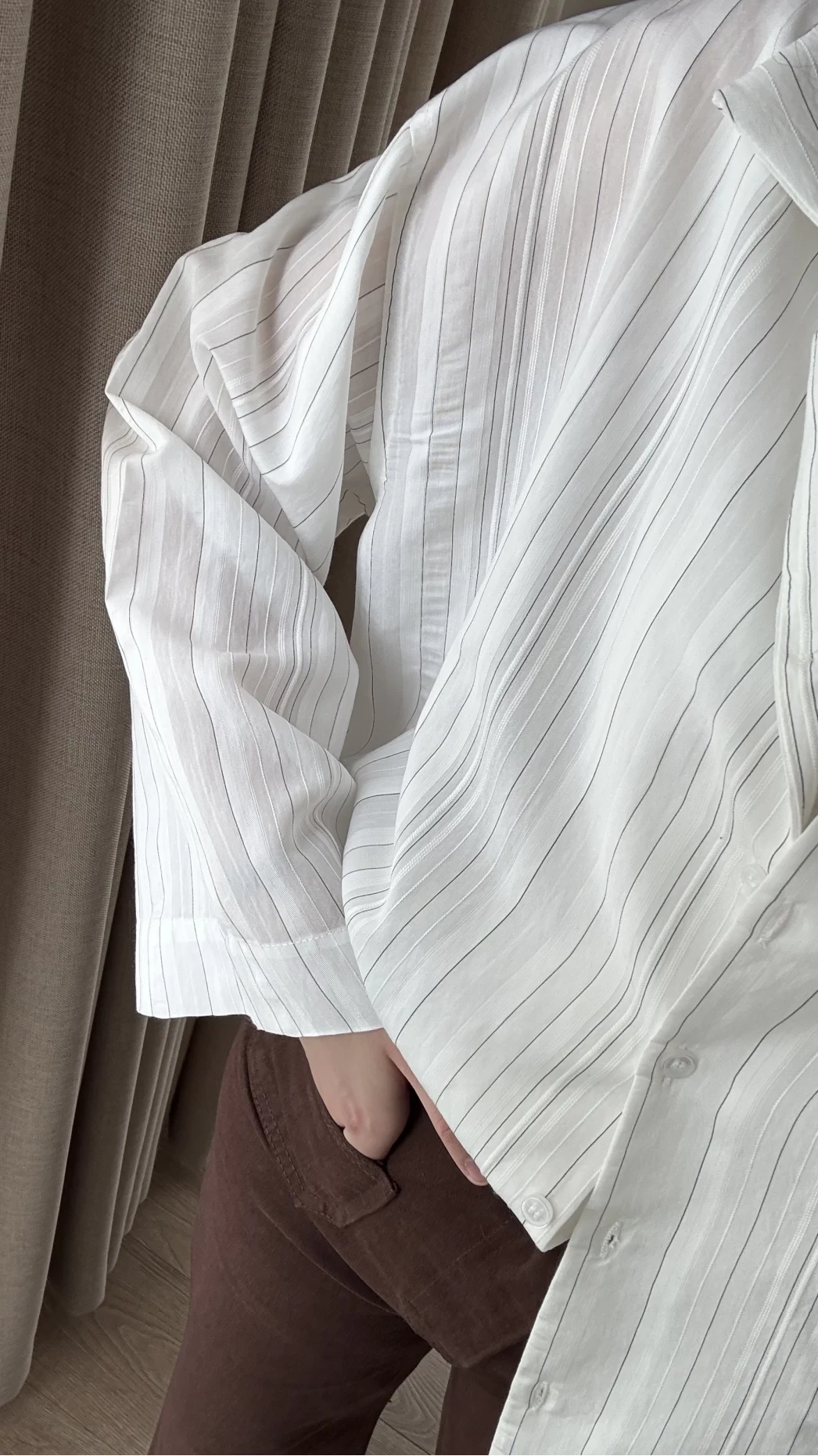 Fast Çizgi Detay Gömlek Beyaz (KOD:4956)