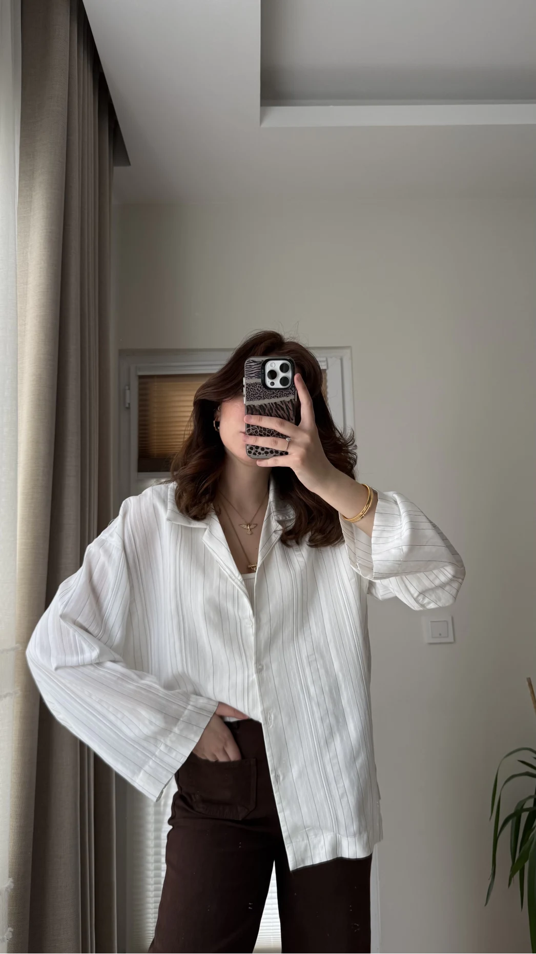 Fast Çizgi Detay Gömlek Beyaz (KOD:4956)