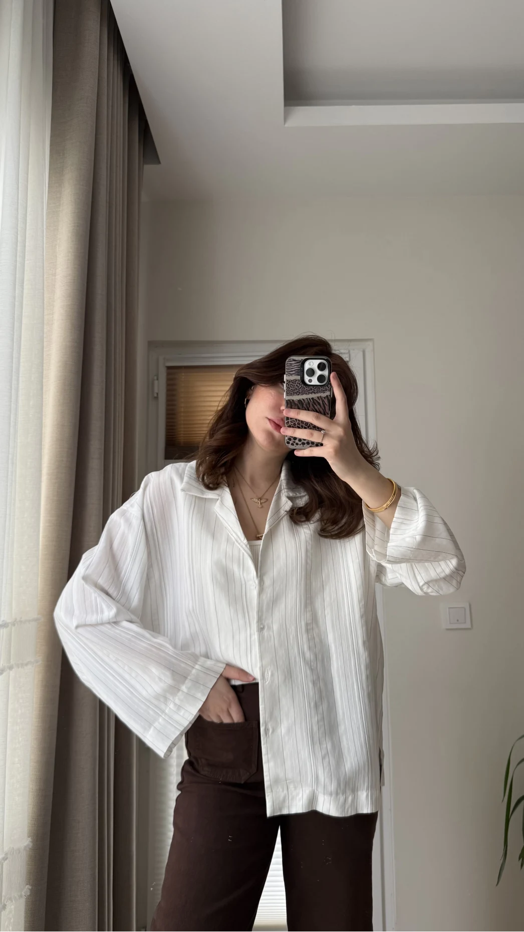 Fast Çizgi Detay Gömlek Beyaz (KOD:4956)