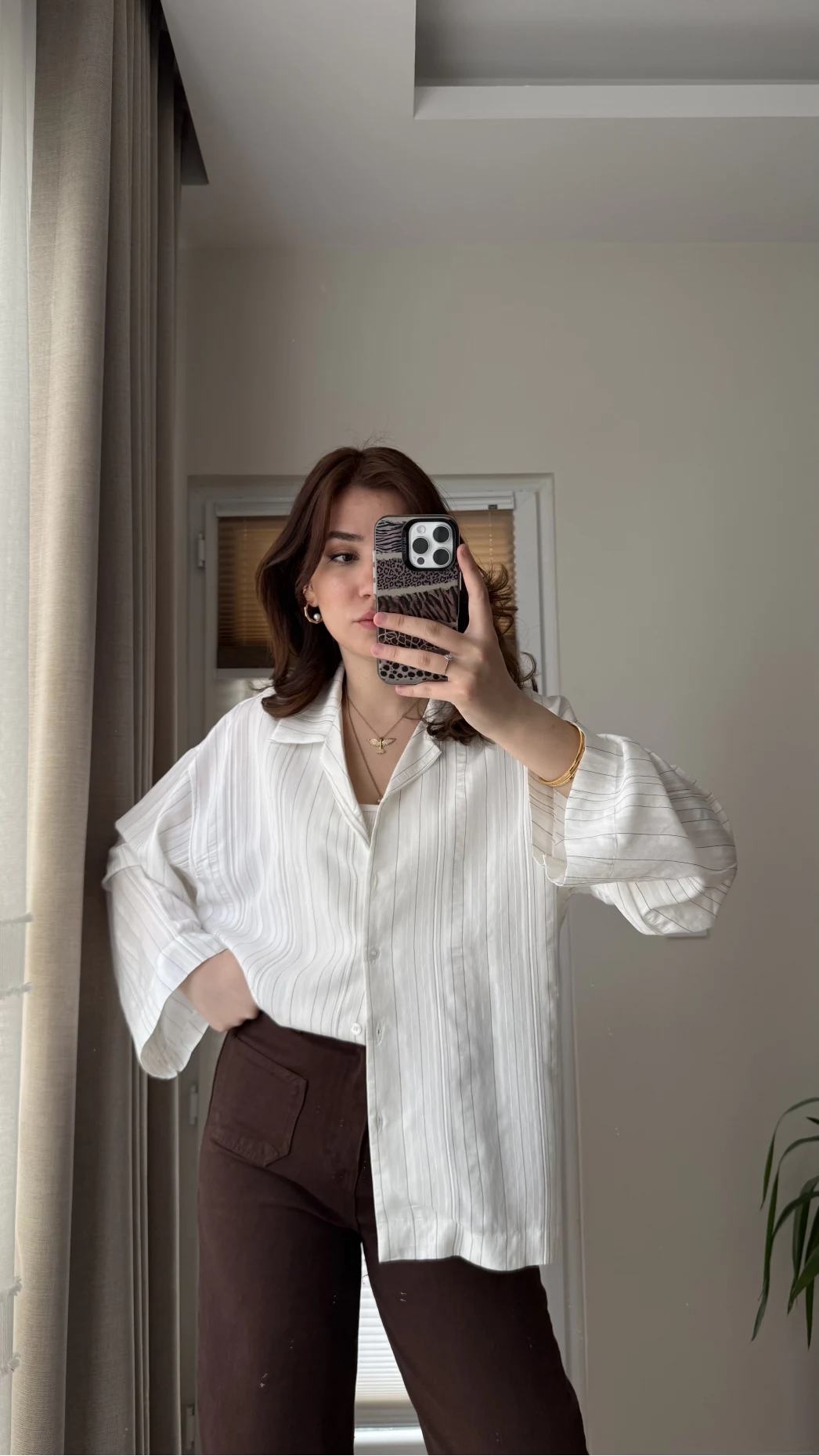 Fast Çizgi Detay Gömlek Beyaz (KOD:4956)