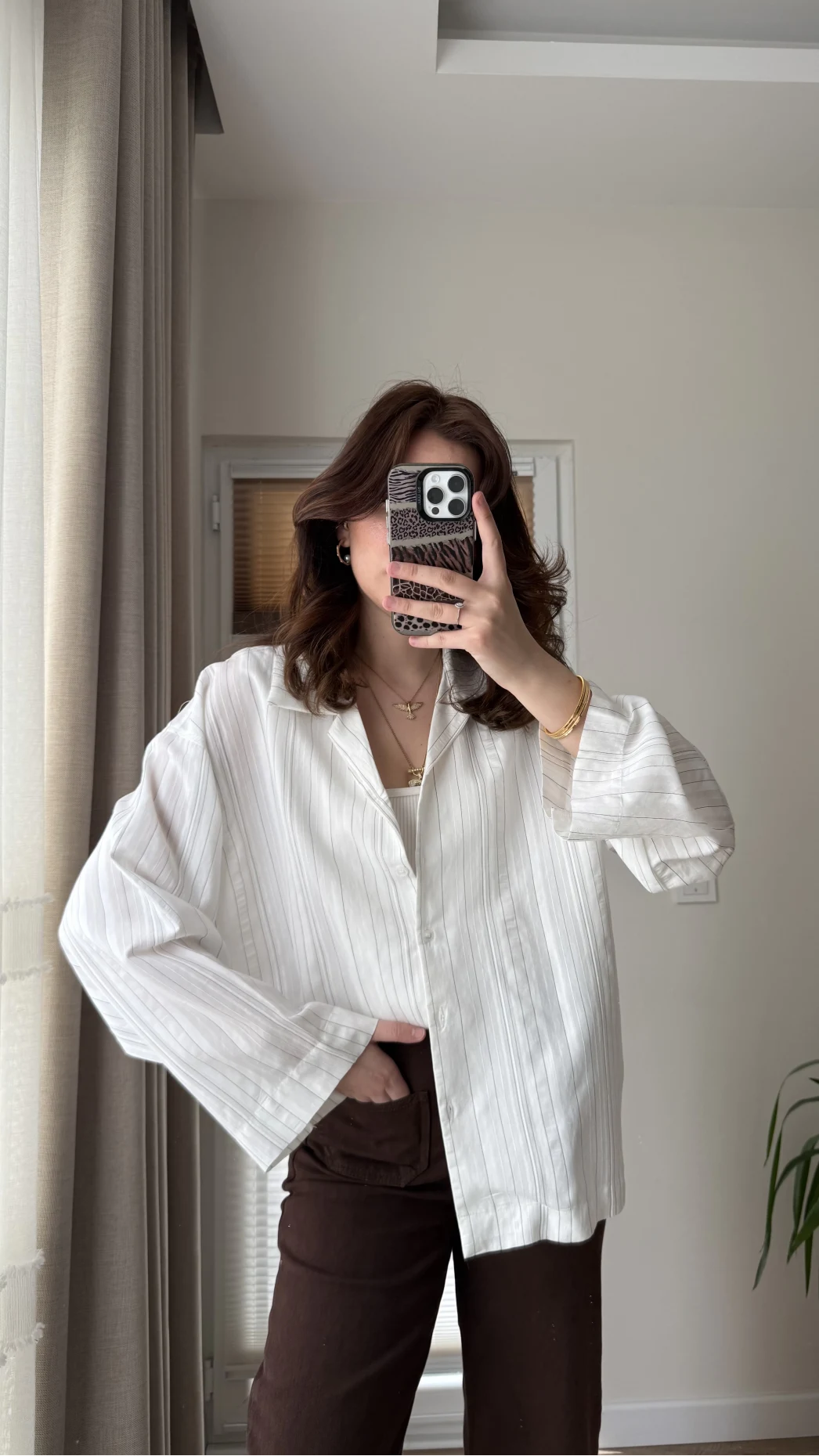 Fast Çizgi Detay Gömlek Beyaz (KOD:4956)