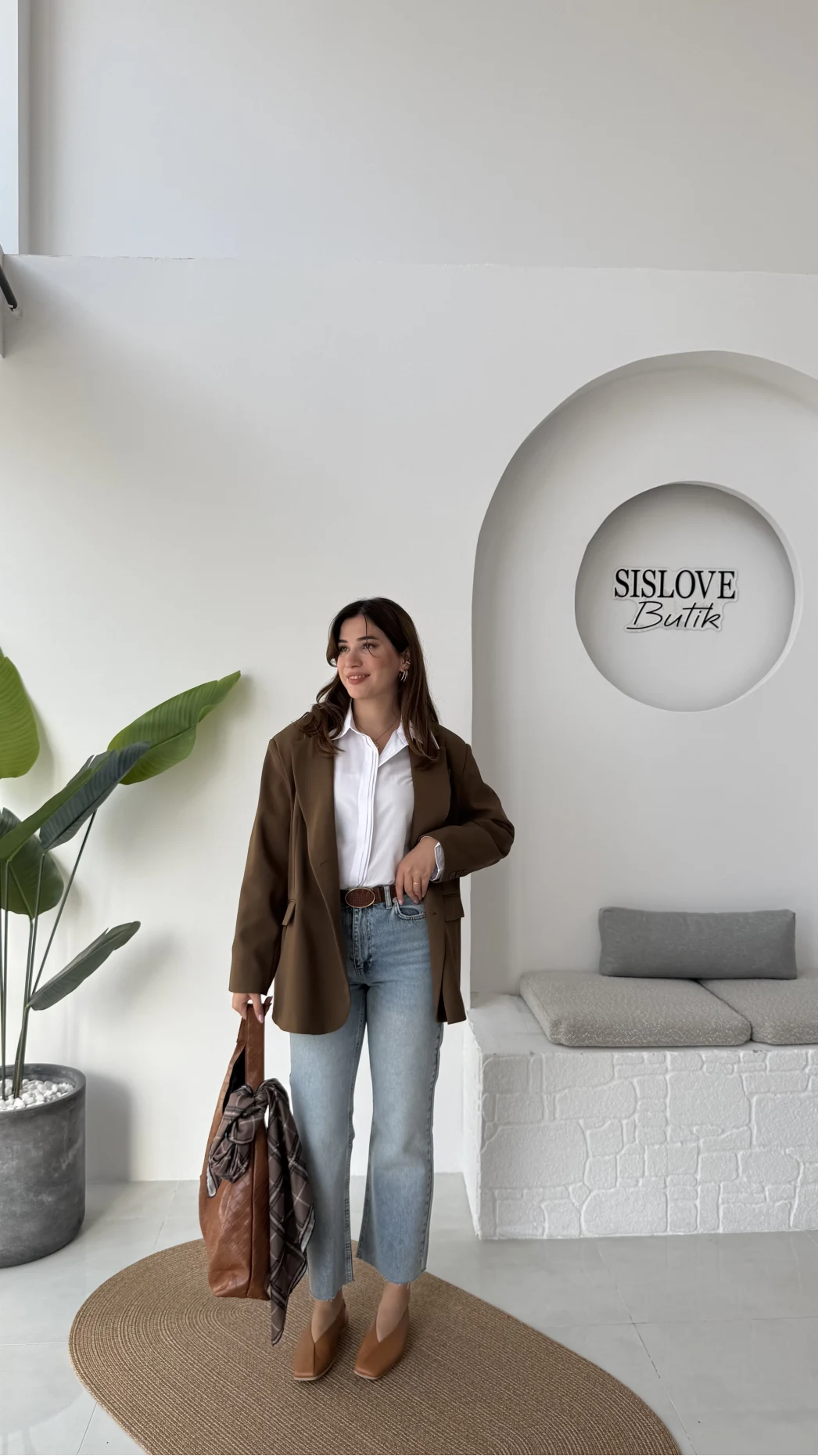 Faylinn Vatkalı Blazer Ceket - Kahverengi - Kod: 7437