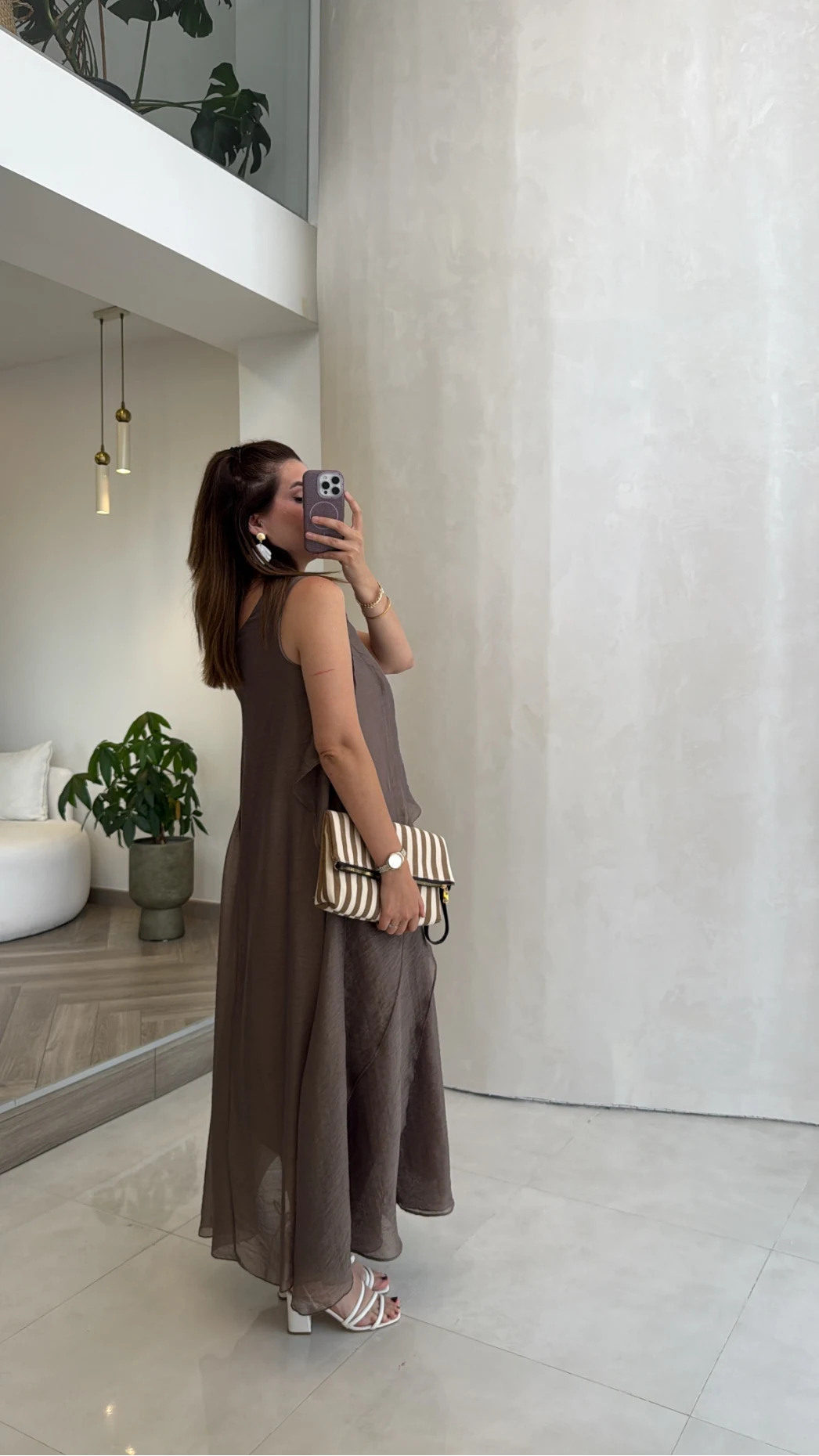 Felicity Astarlı Pelerin Elbise - Bronz - Kod: 3450