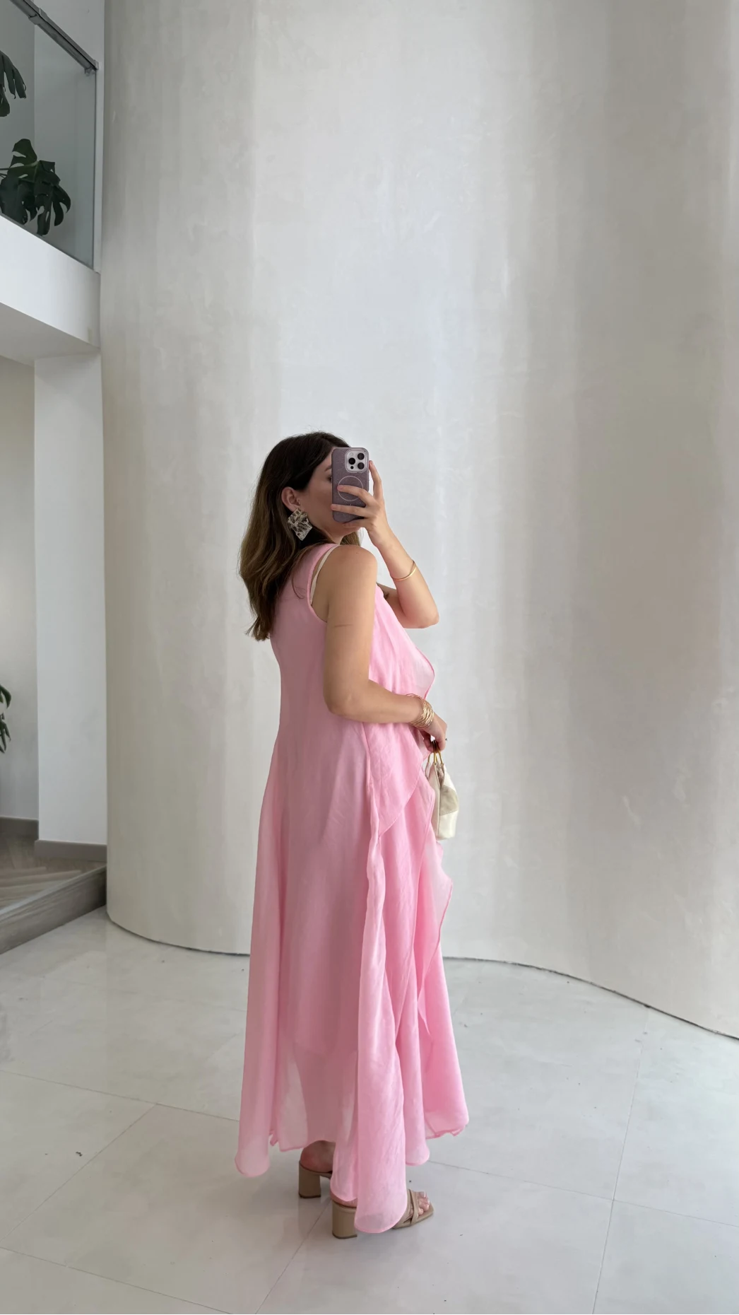 Felicity Astarlı Pelerin Elbise - Pembe - Kod: 3450