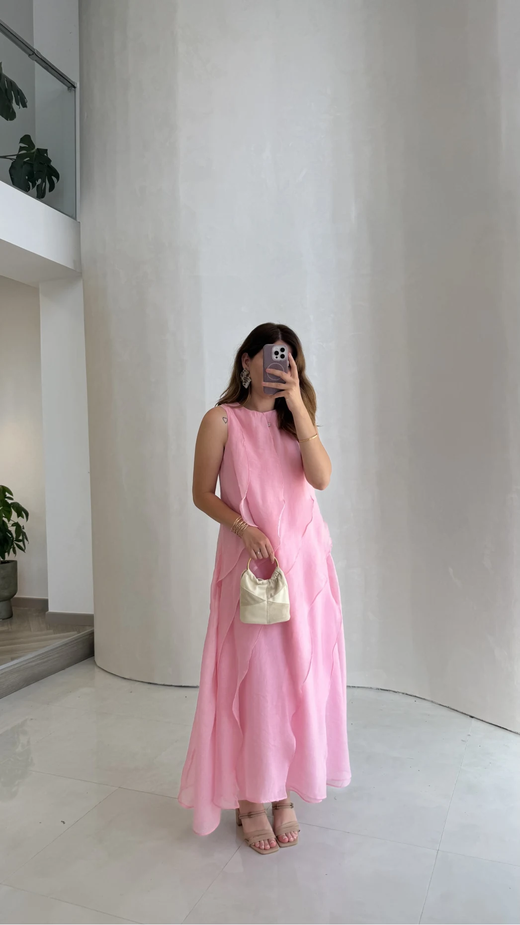 Felicity Astarlı Pelerin Elbise - Pembe - Kod: 3450