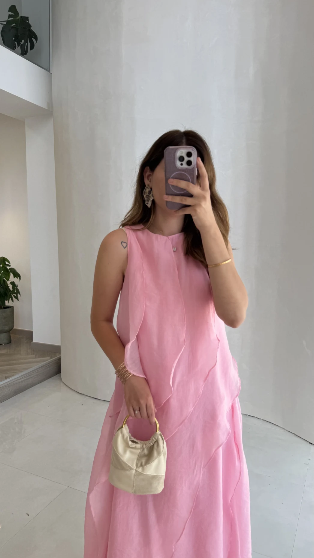 Felicity Astarlı Pelerin Elbise - Pembe - Kod: 3450
