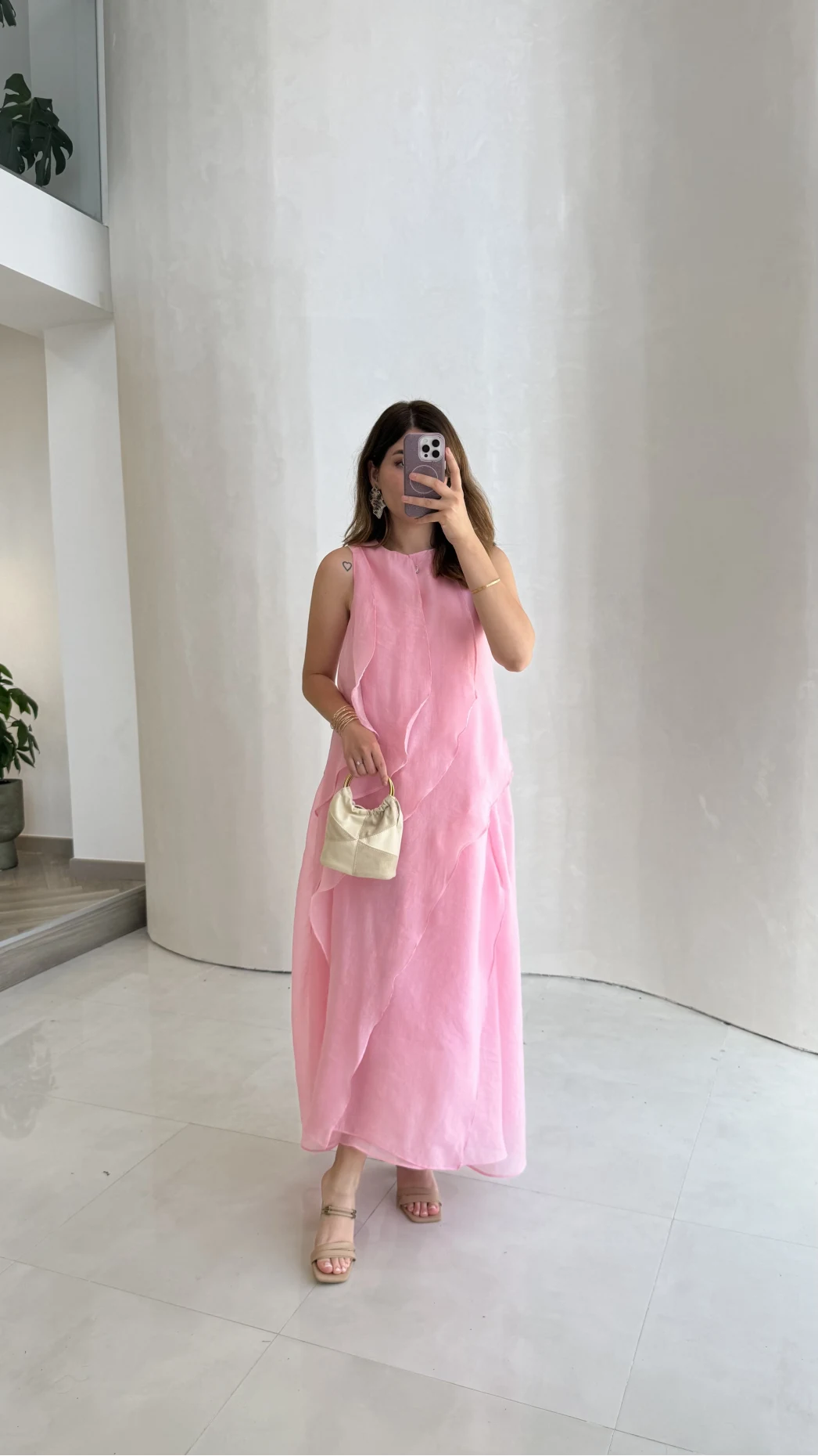 Felicity Astarlı Pelerin Elbise - Pembe - Kod: 3450