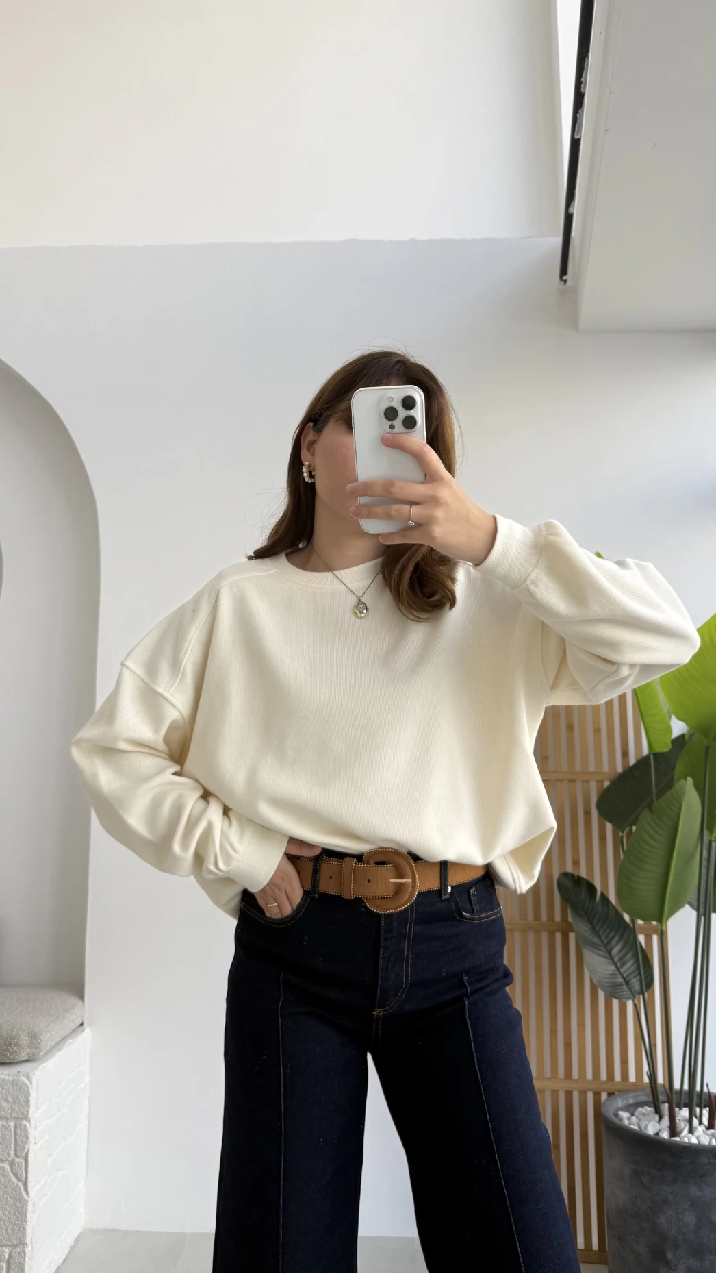 Fitilli Sweat - Ekru - Kod: 1053