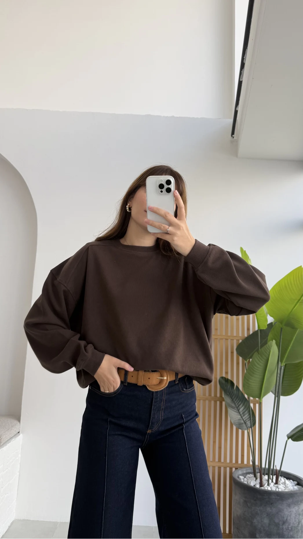 Fitilli Sweat - Kahverengi - Kod: 1053