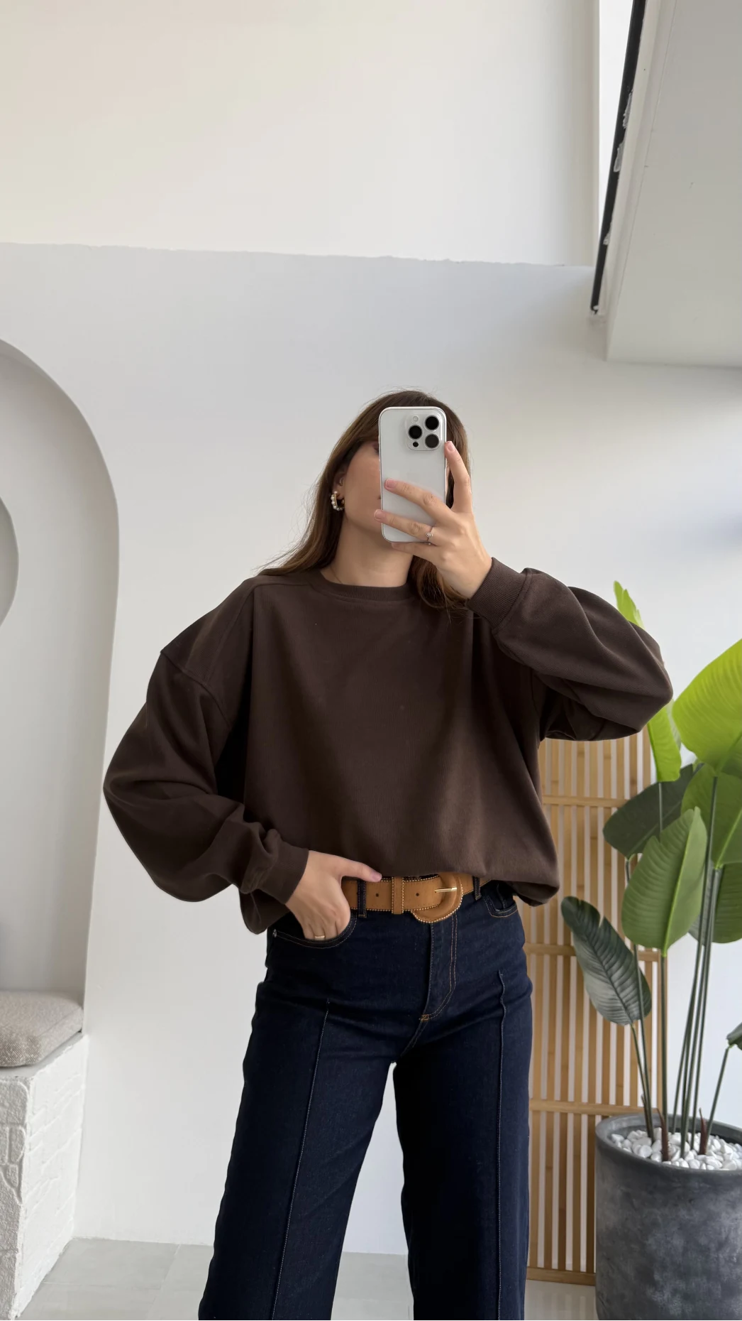 Fitilli Sweat - Kahverengi - Kod: 1053