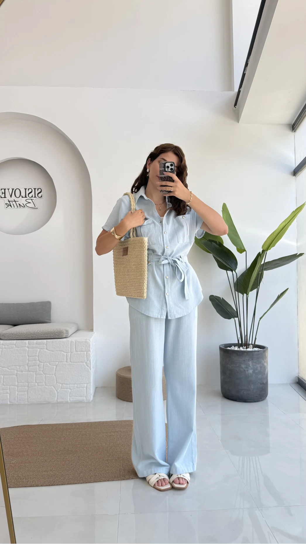 Flam Bebe Mavisi Keten Takım