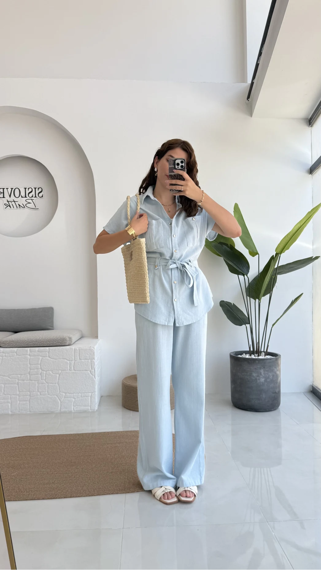 Flam Bebe Mavisi Keten Takım