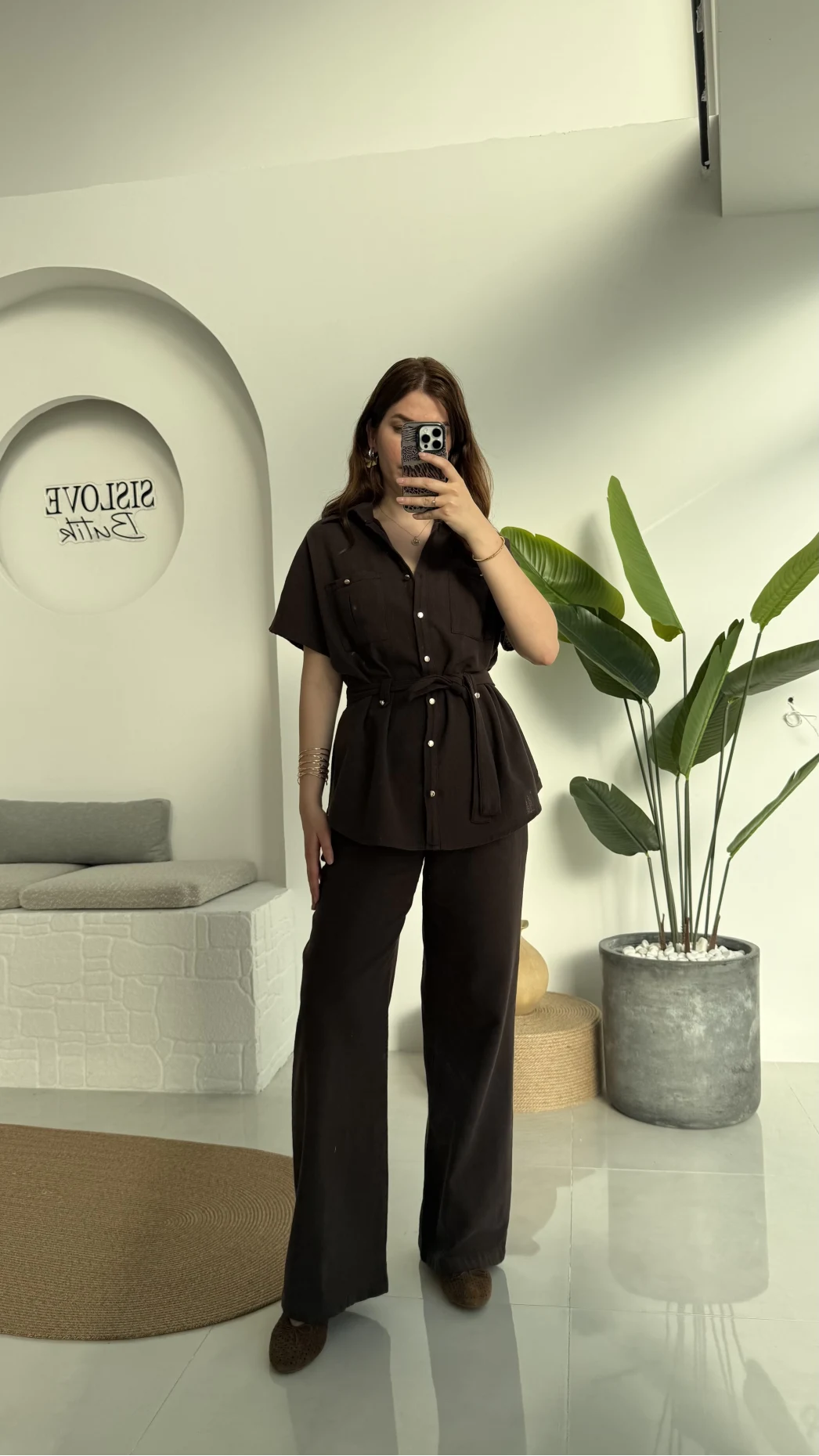 Flam Kahve Keten Takım