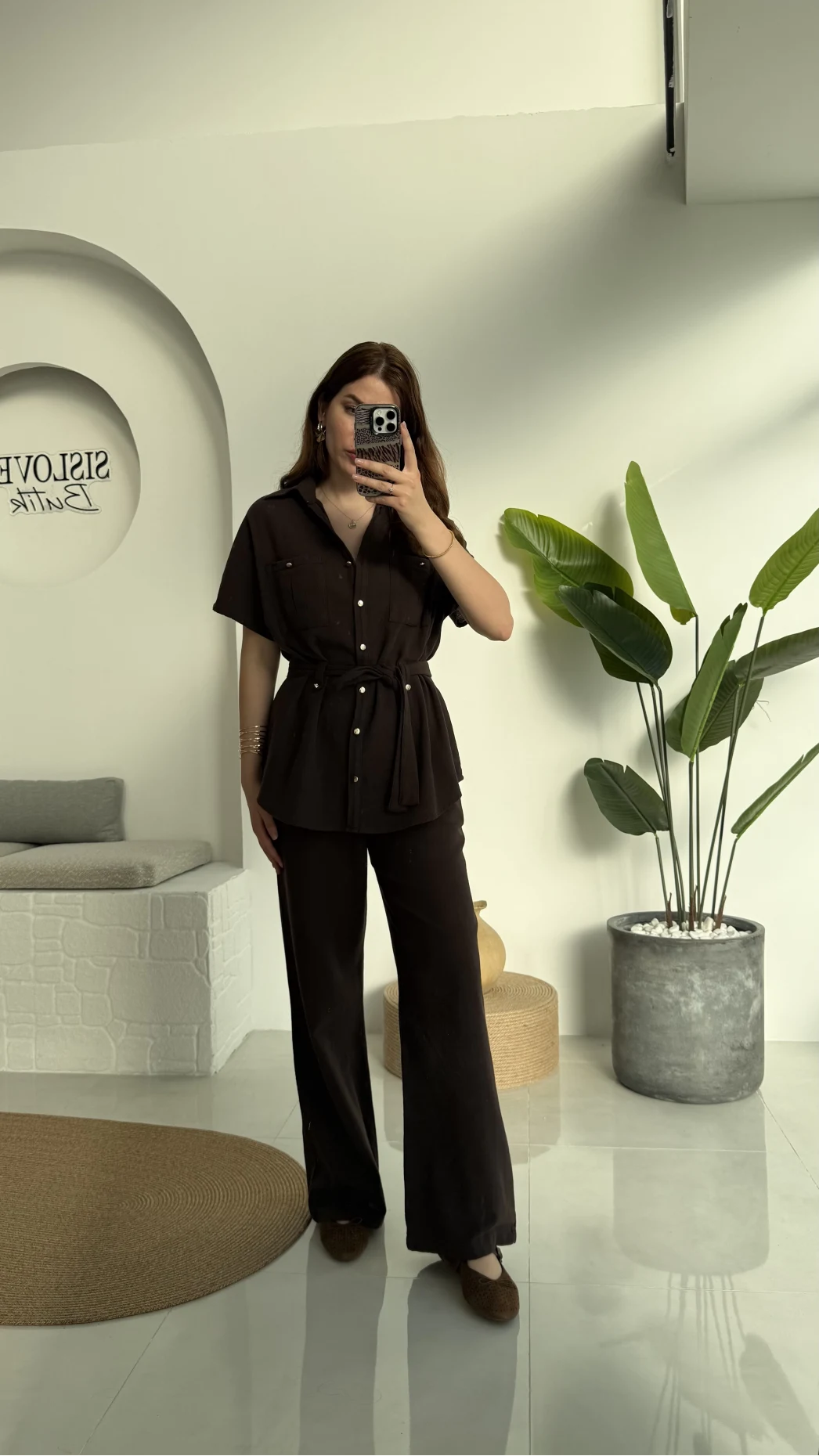 Flam Kahve Keten Takım