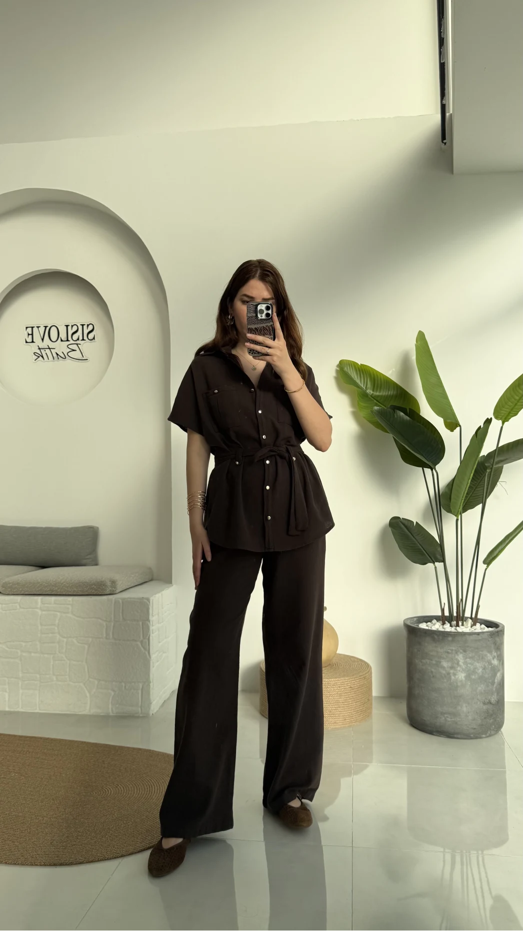 Flam Kahve Keten Takım