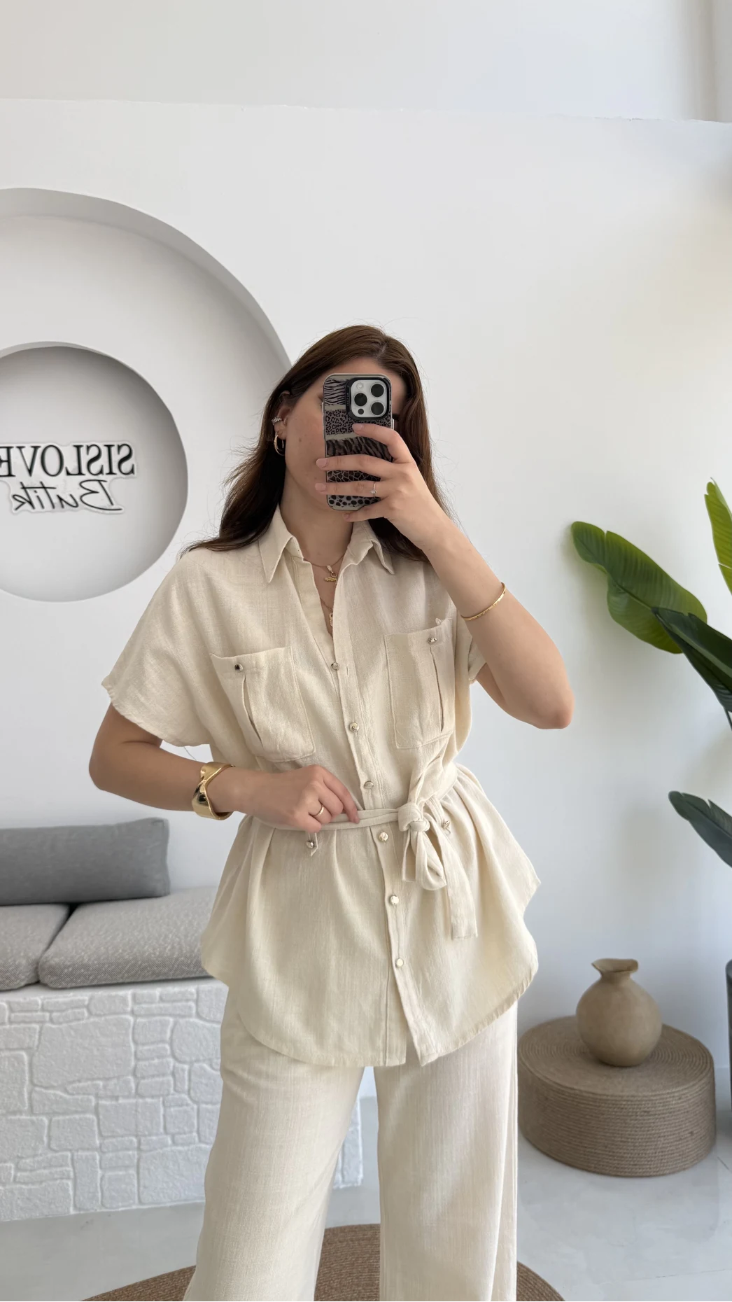 Flam Taş Keten Takım