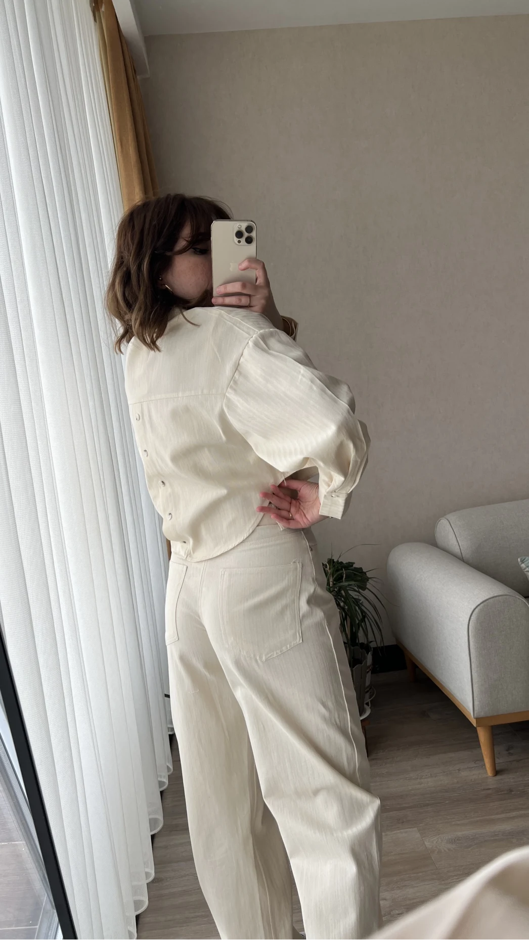 Gabardin Krem Gömlek Ceket