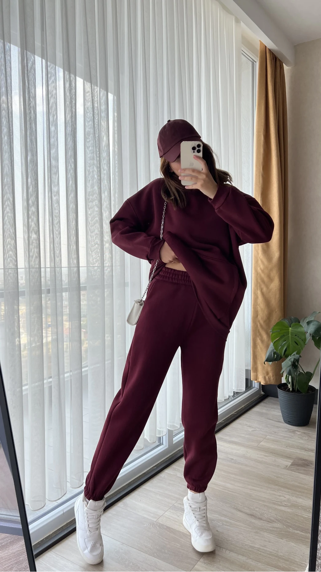 Galia Kapüşonlu 3 İplik Eşofman Takımı Bordo