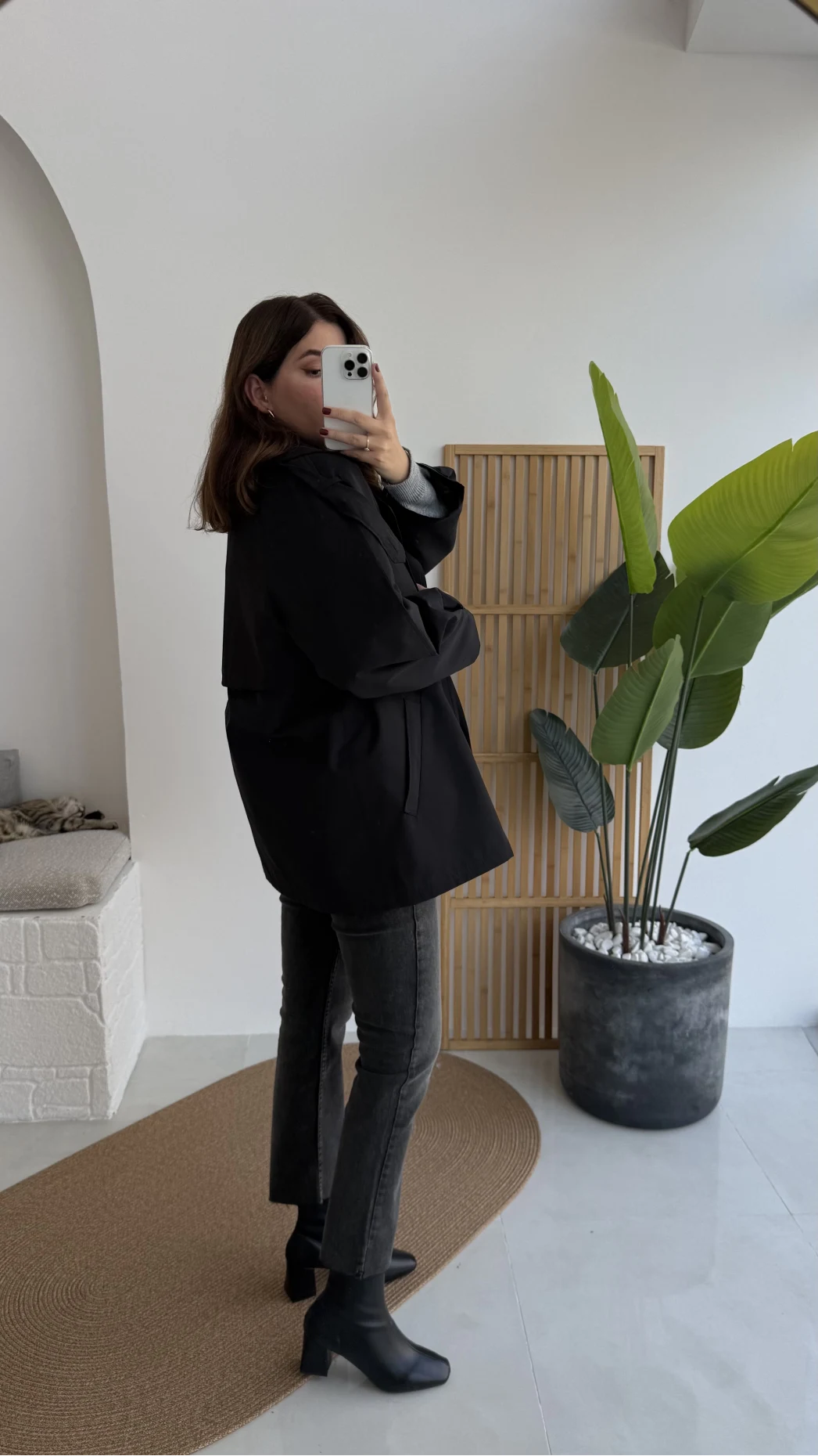 Gemma Kısa Trençkot - Siyah - Kod: 7556