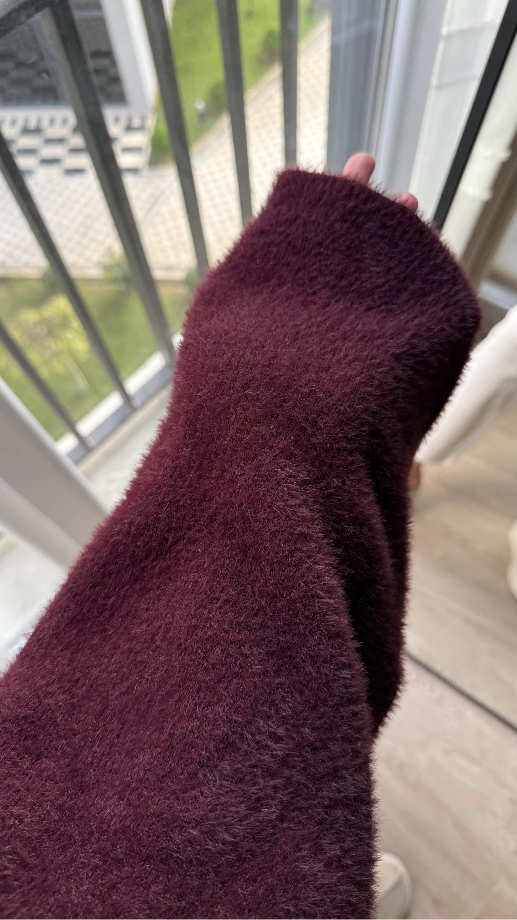 Geniş Kol Bordo Yumoş Kazak