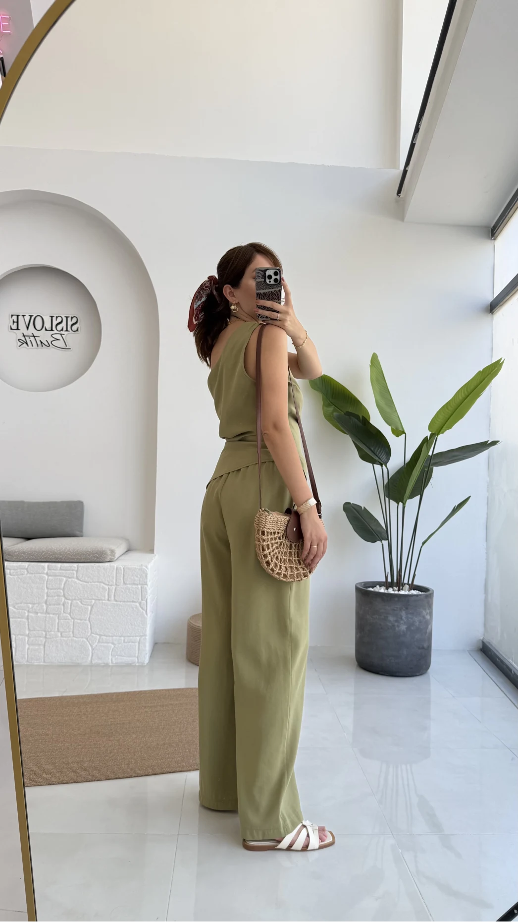 Gilda Tek Omuz Asimetrik Kesim Takım - Yeşil