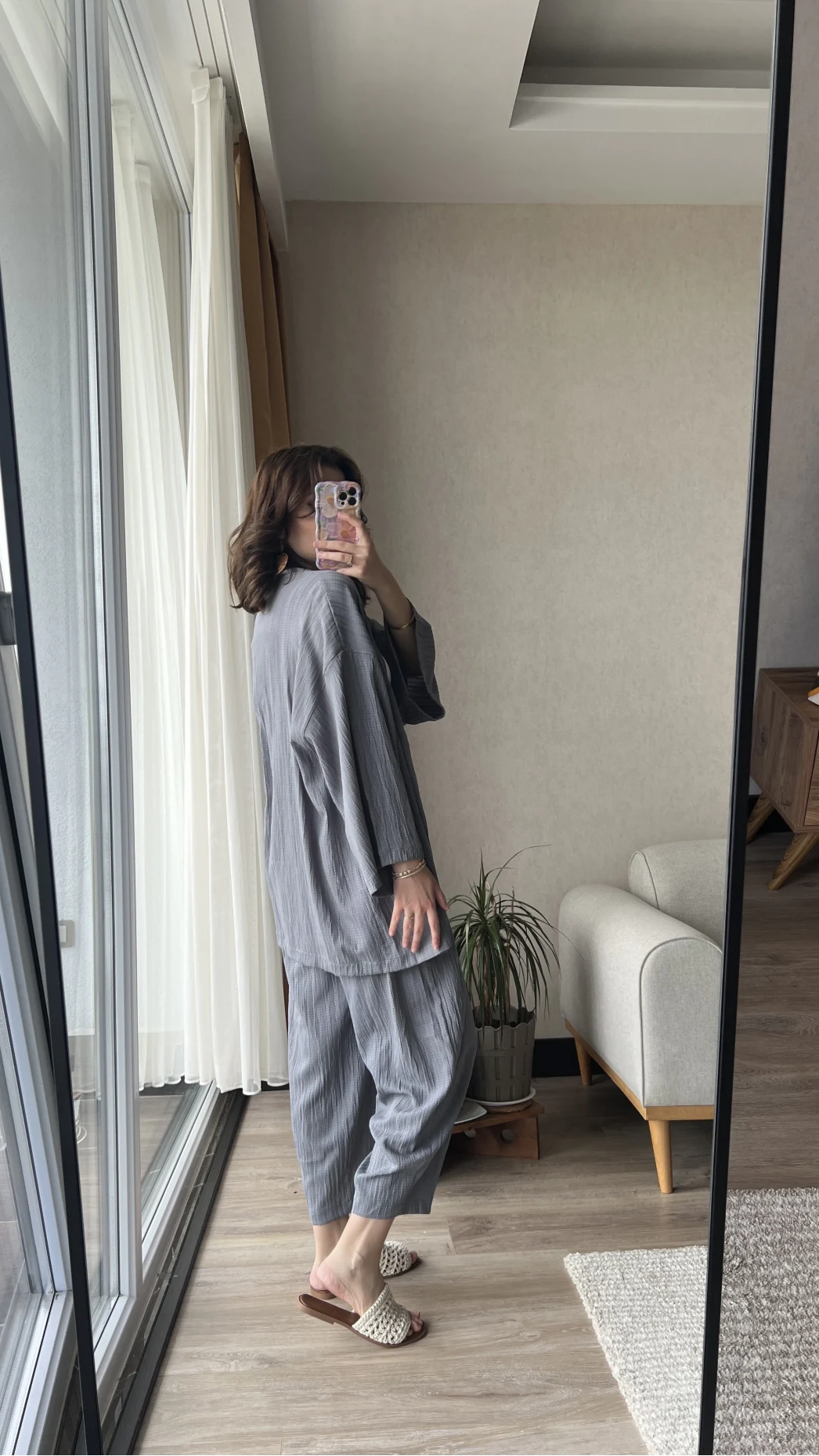 Gofre Kimona Takım Antrasit