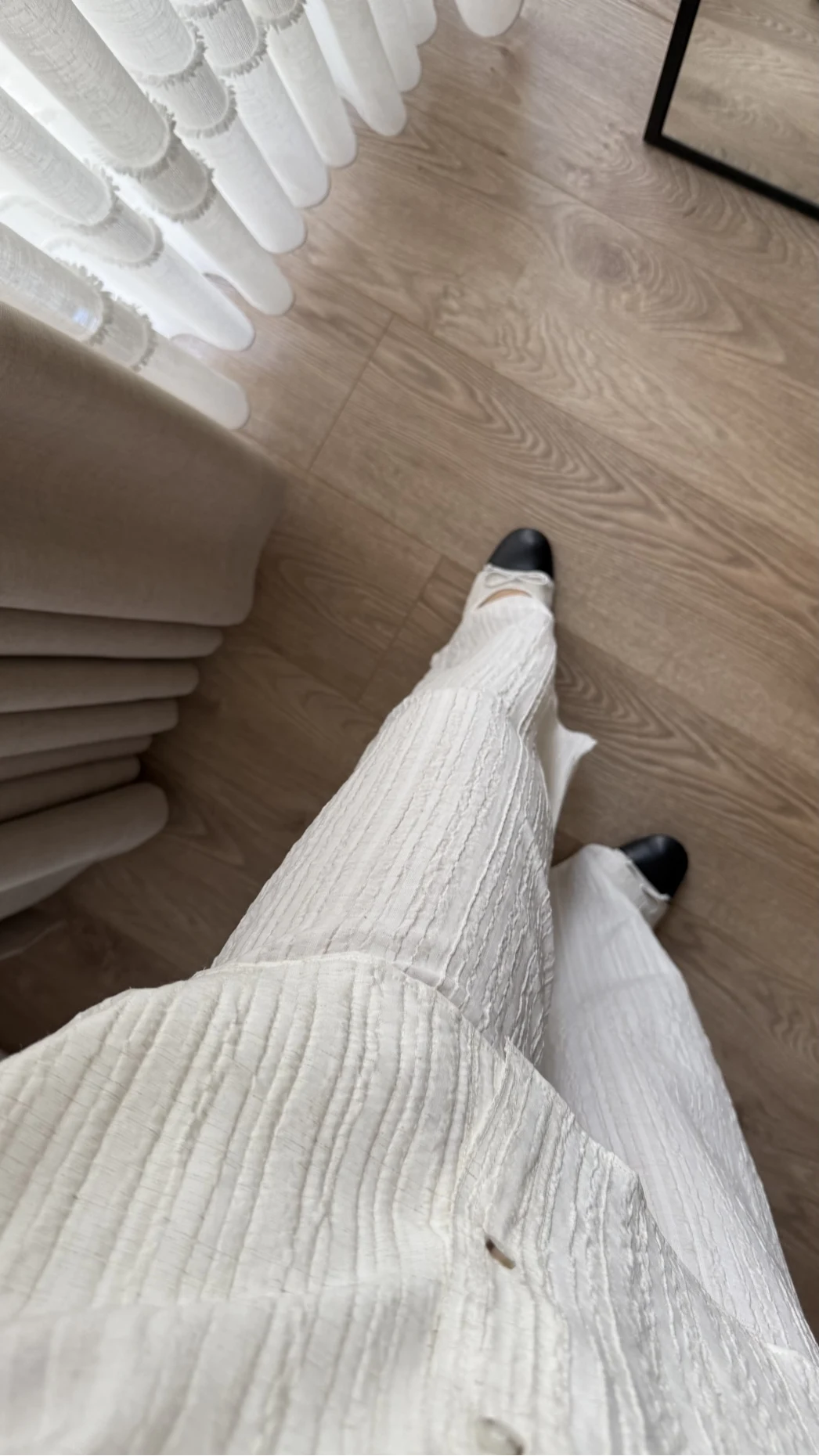 Gofre Kumaş Krem Rengi Takım