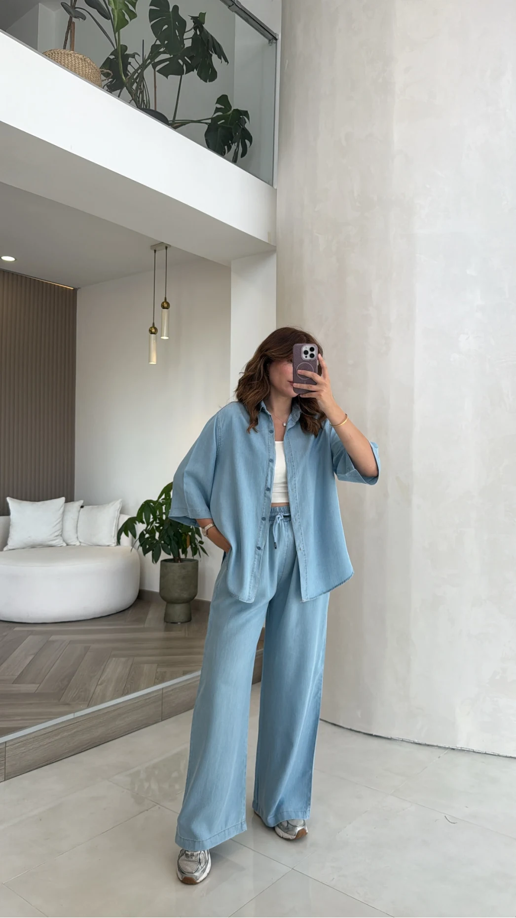 Goldie Denim Gömlek Pantolon Takım - Buz Mavi - Kod: 0926