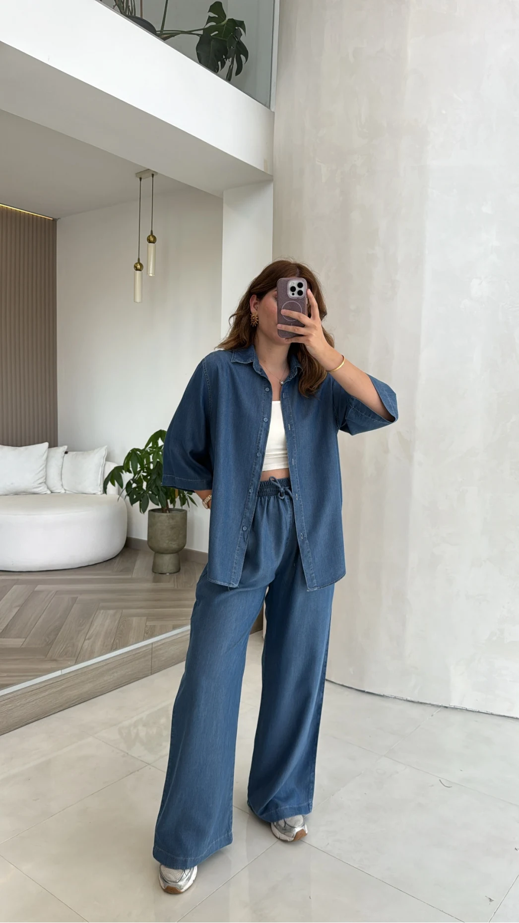 Goldie Denim Gömlek Pantolon Takım - Koyu Mavi - Kod: 0926