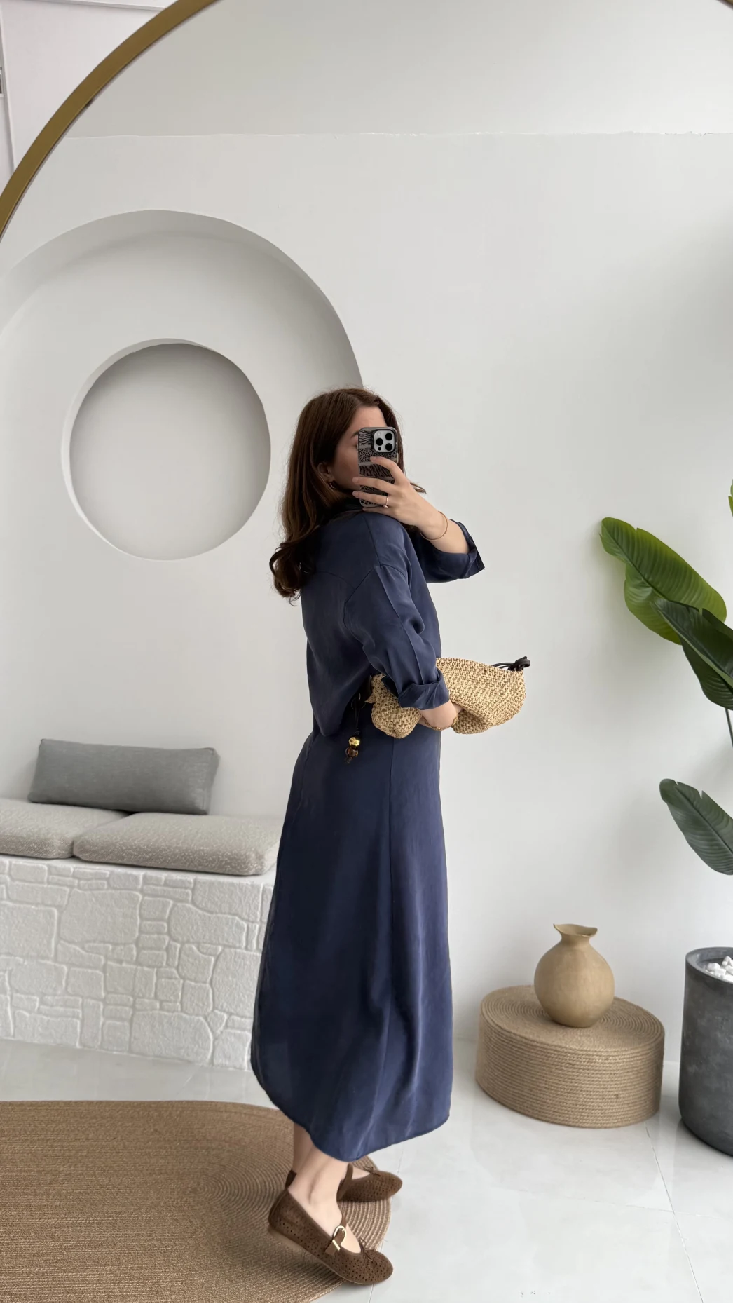 Askılı Gömlek Elbise Takım - 51153 - Lacivert