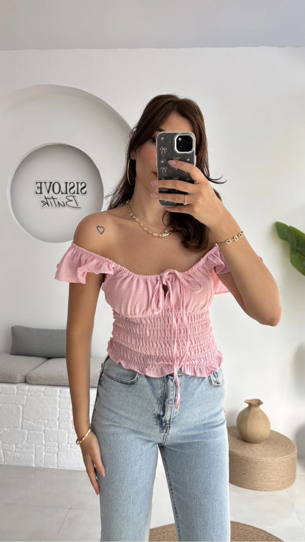 Gori Gipeli Bluz - Pembe - 106198