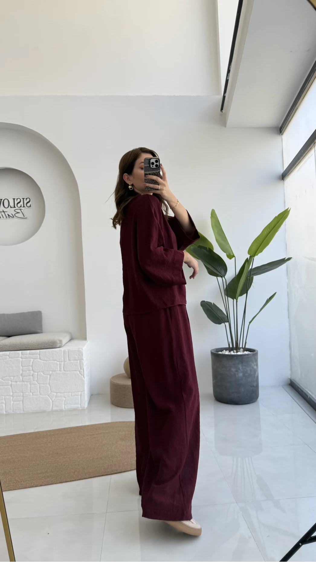 Grape Kimono Takım - Bordo - 8002